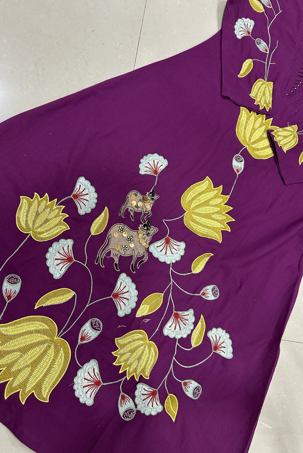 Embroidery Cotton A-Line Kurta Set_KE-0211-13