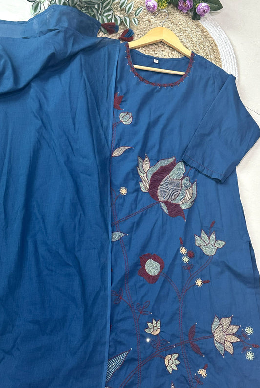 Premium Embroidery Cotton Kurta Set_KE-0211-56