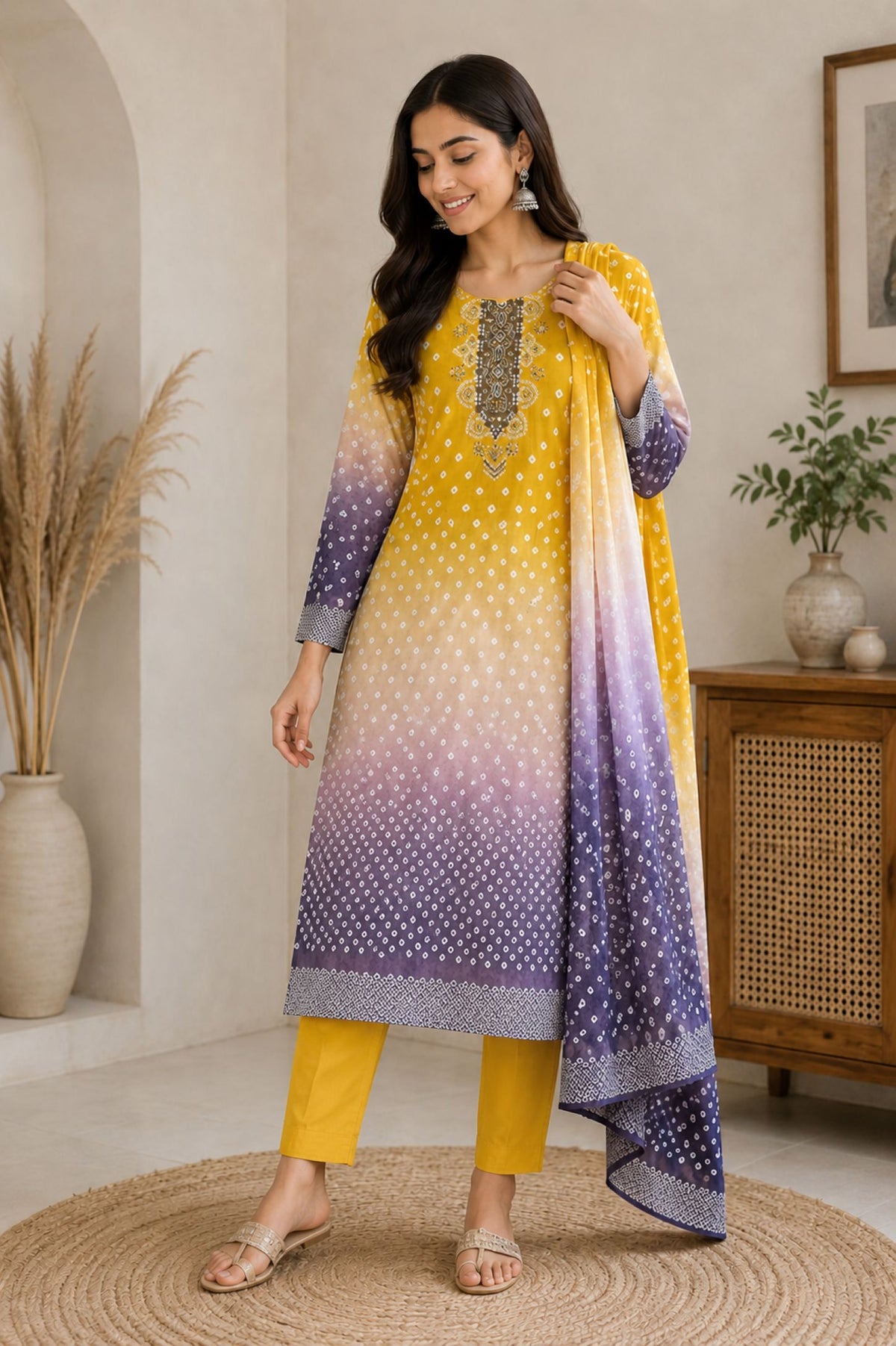 Printed Pure Muslin Kurta Set_KE-0211-92