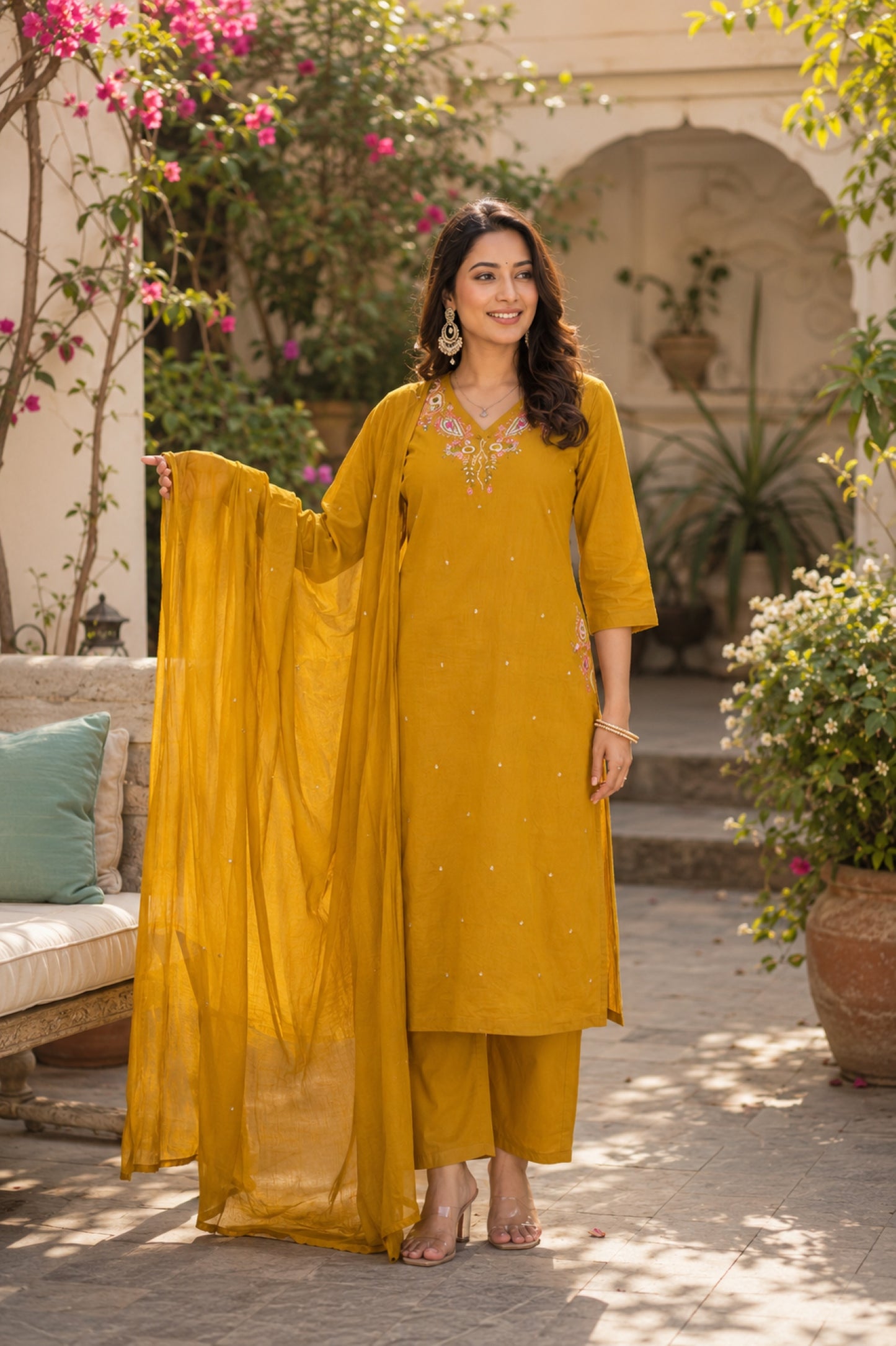 Cotton Embroidery Kurta Set_KE-0211-03
