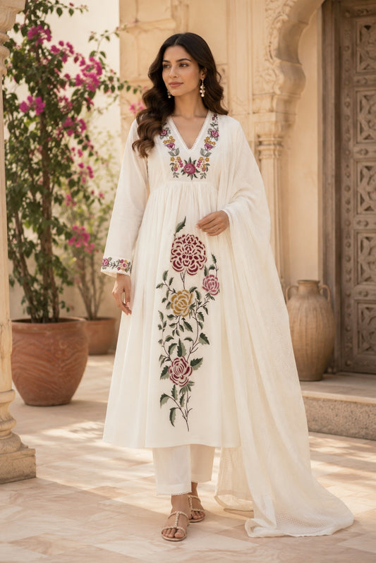 Premium Embroidery A-Line Kurta Set_KE-0211-17