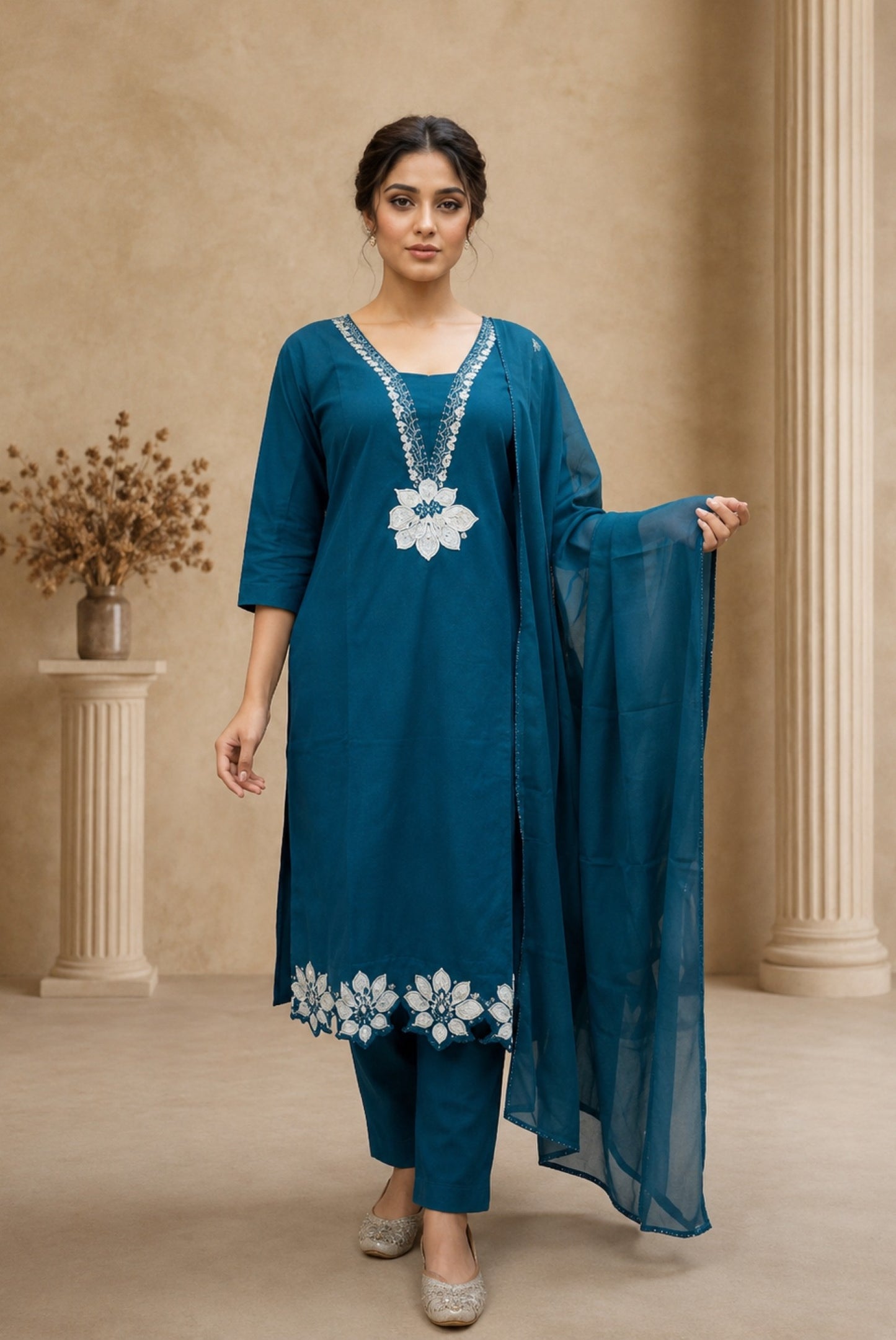Cotton Embroidery Kurta Set_KE-0211-23