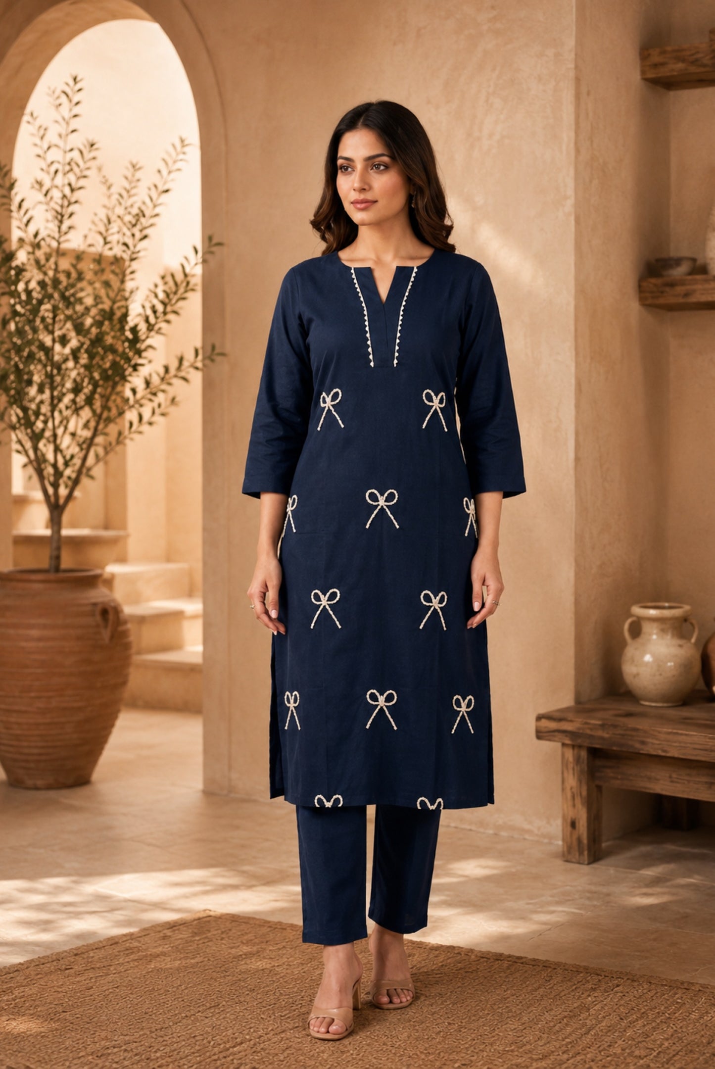 Embroidery Cotton Co-ord Set_KE-0211-20
