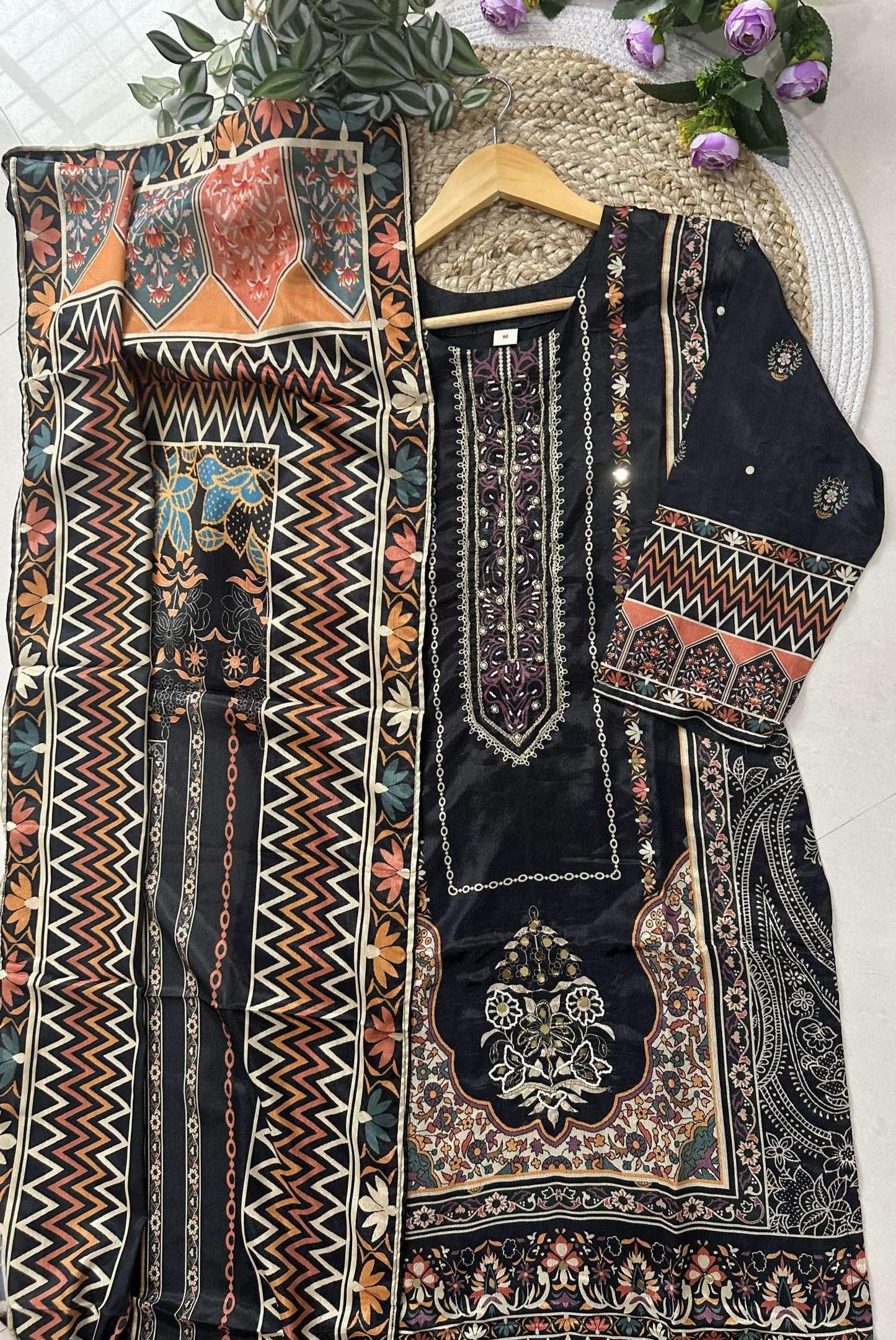 Printed Chinon Kurta Set_KE-0211-95