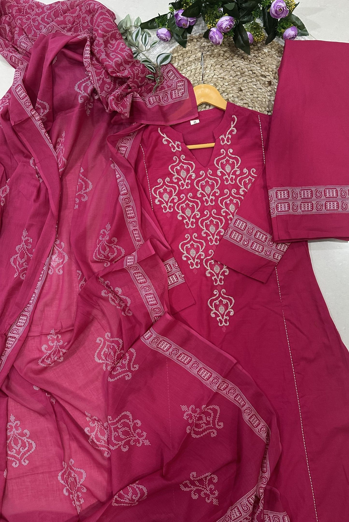 Embroidery Cotton Kurta Set_KE-0211-28