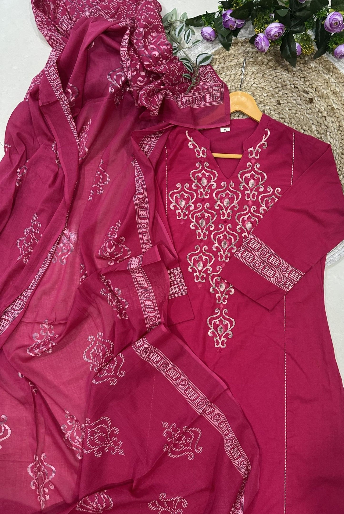Embroidery Cotton Kurta Set_KE-0211-28