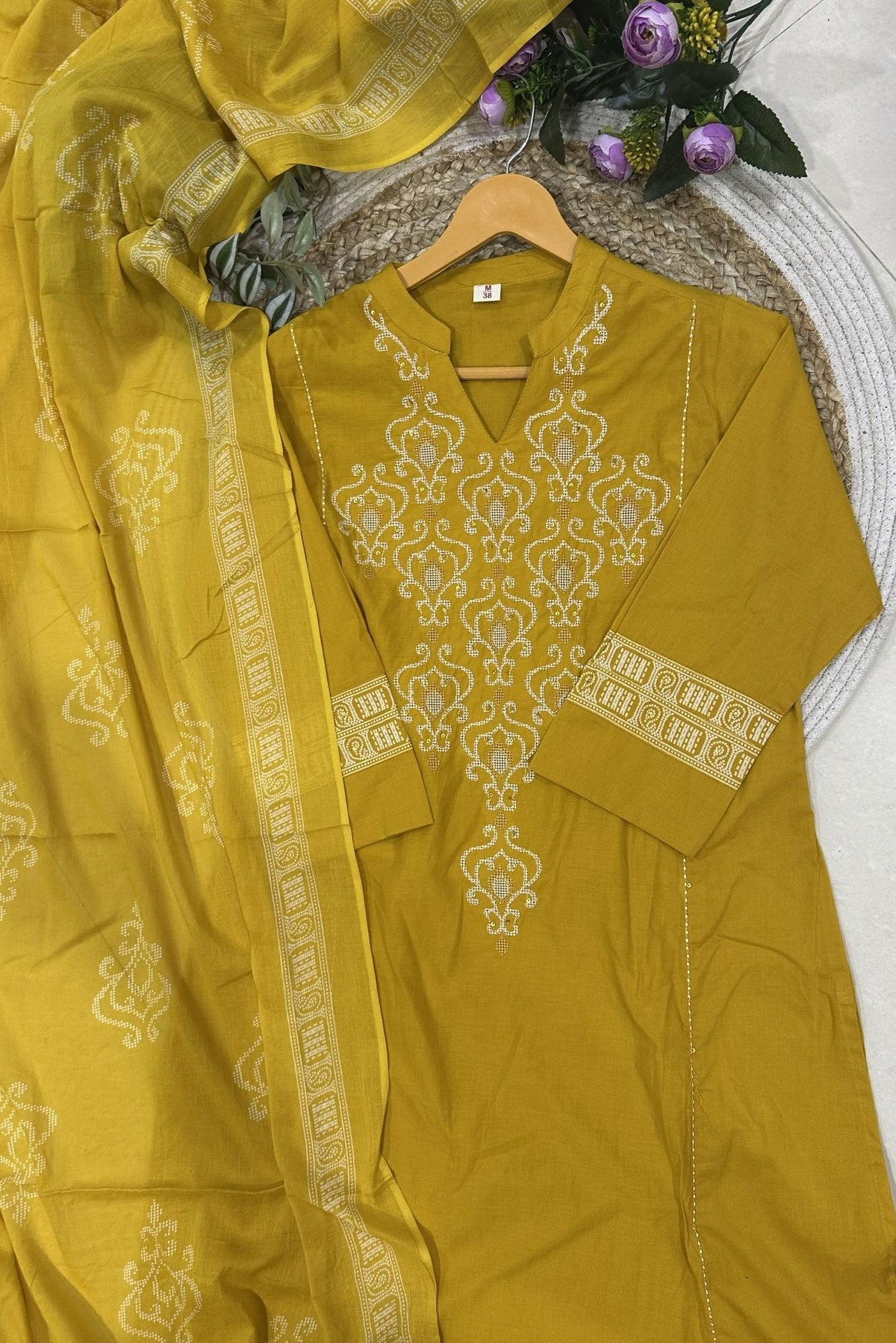 Embroidery Cotton Kurta Set_KE-0211-29