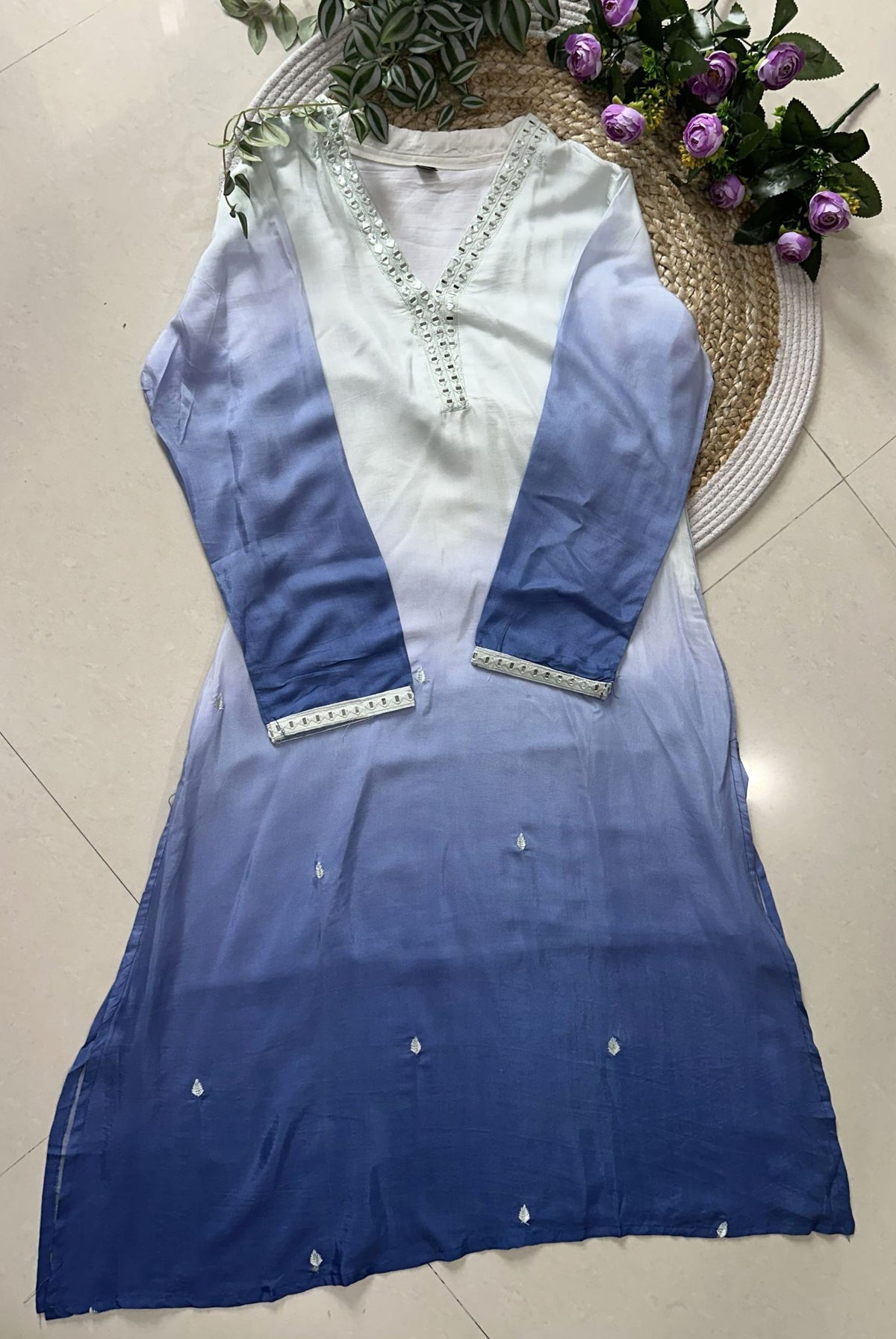 Pure Muslin Ombre Kurta Set_KE-0211-94