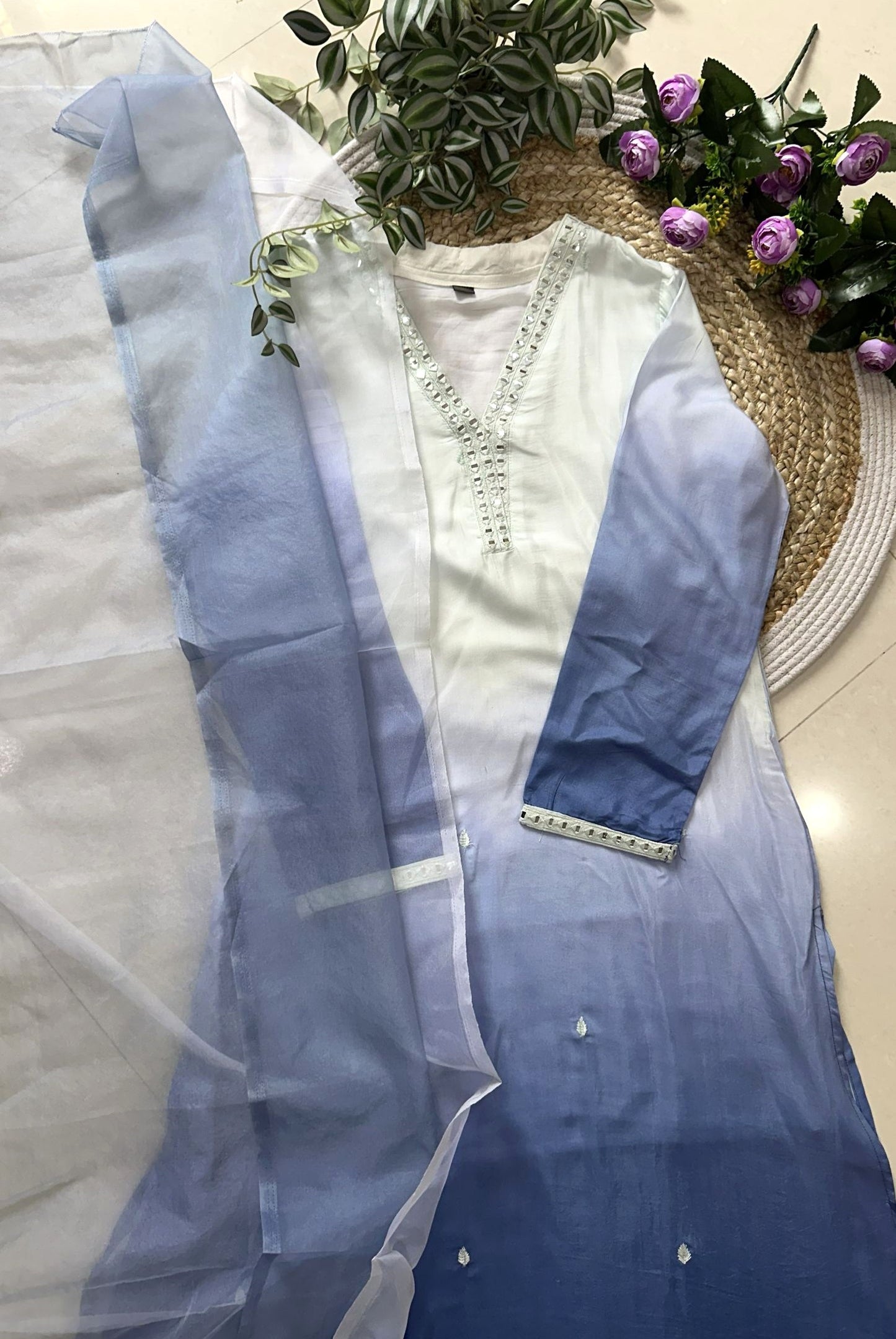 Pure Muslin Ombre Kurta Set_KE-0211-94