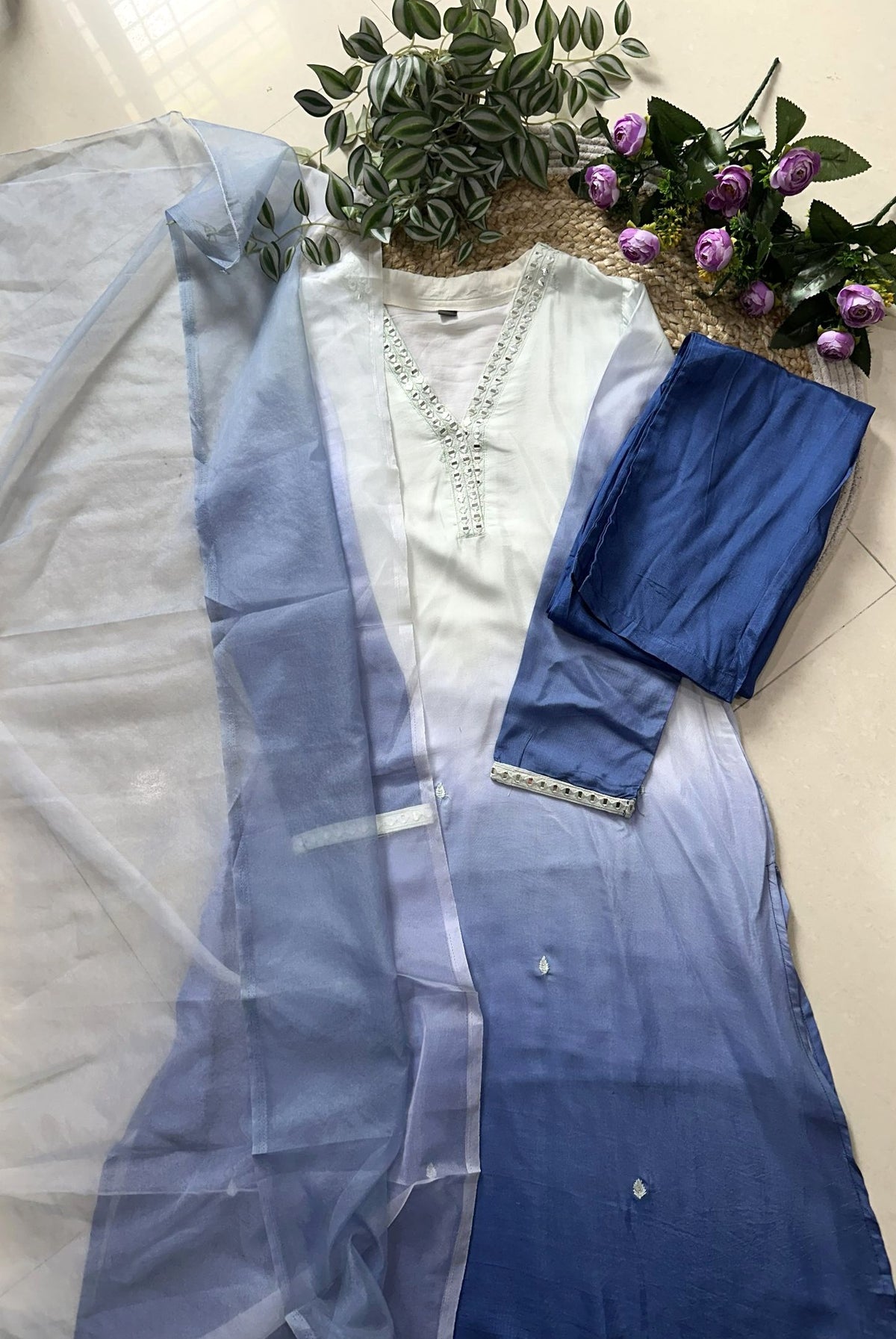 Pure Muslin Ombre Kurta Set_KE-0211-94