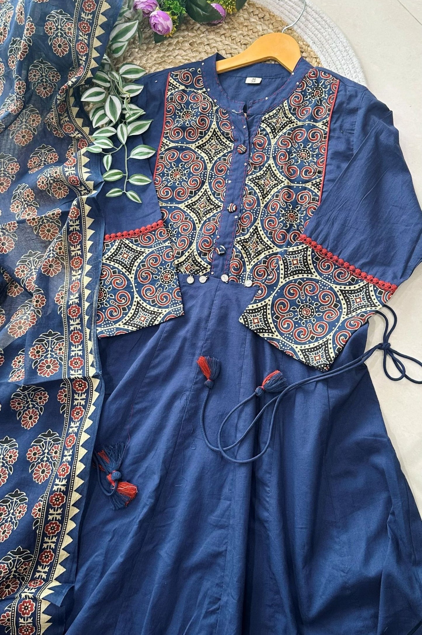 Premium Cotton Anarkali in Ajrak Print_KE-0211-34