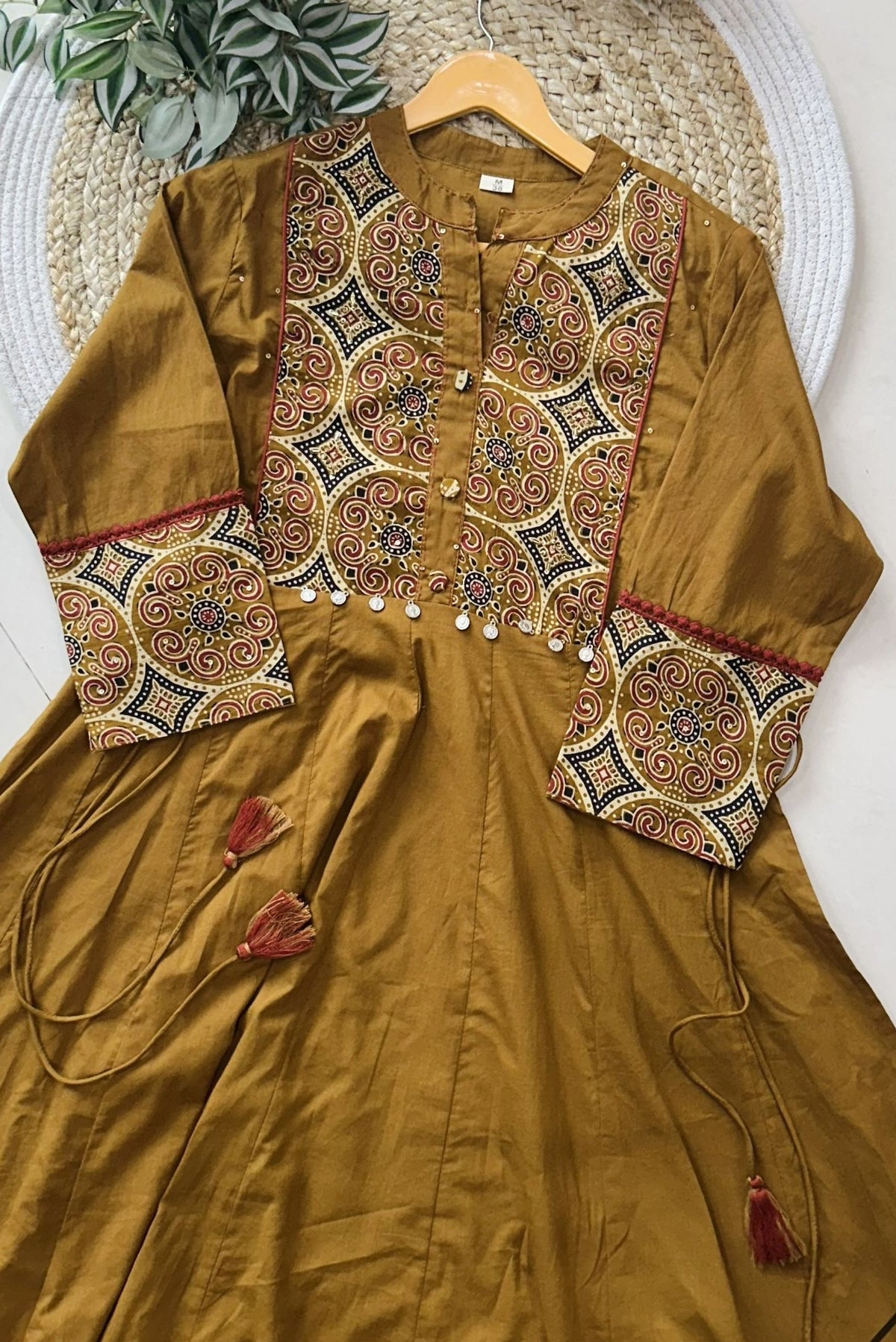Premium Cotton Anarkali in Ajrak Print_KE-0211-32