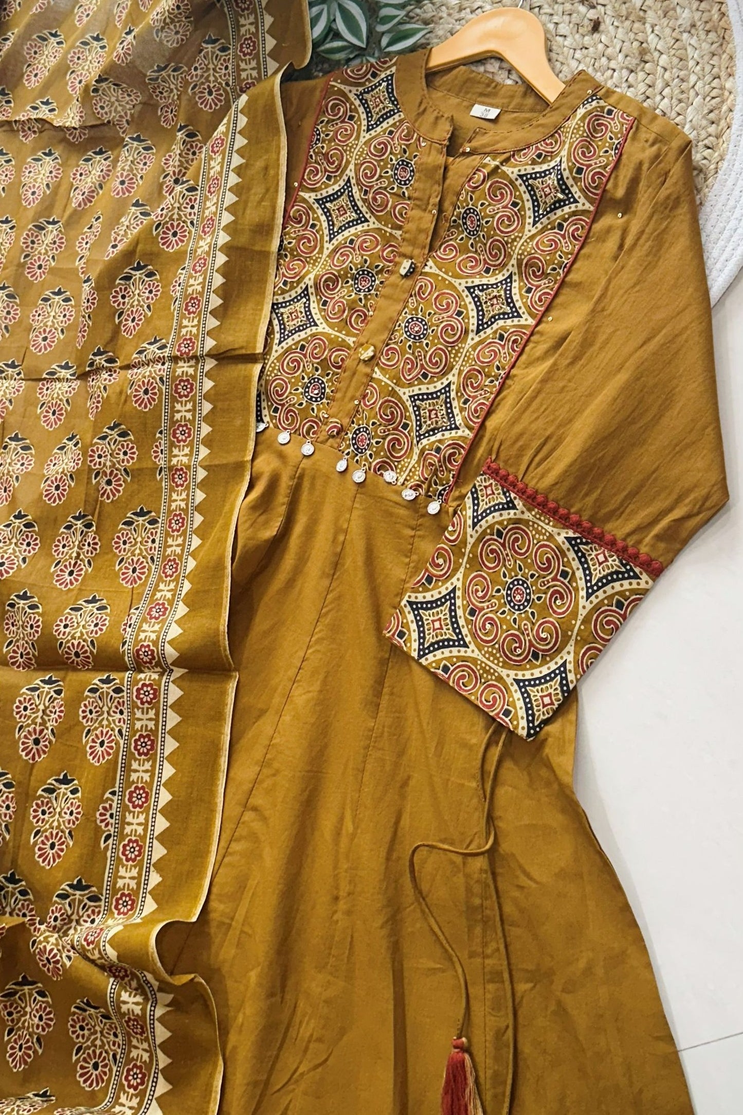 Premium Cotton Anarkali in Ajrak Print_KE-0211-32