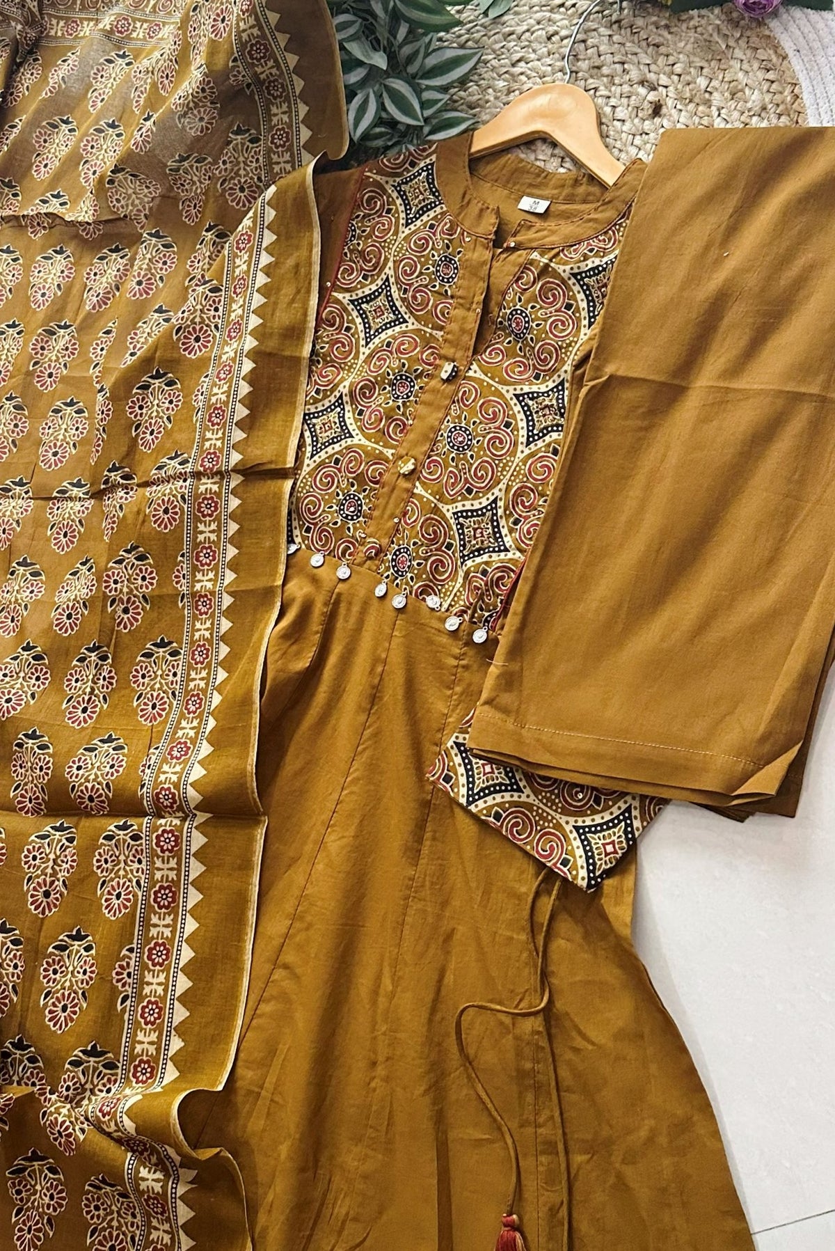 Premium Cotton Anarkali in Ajrak Print_KE-0211-32