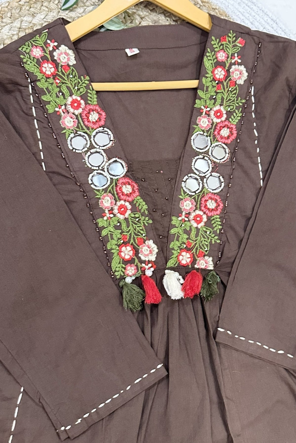 Embroidery Cotton A-Line Kurta Set_KE-0211-16