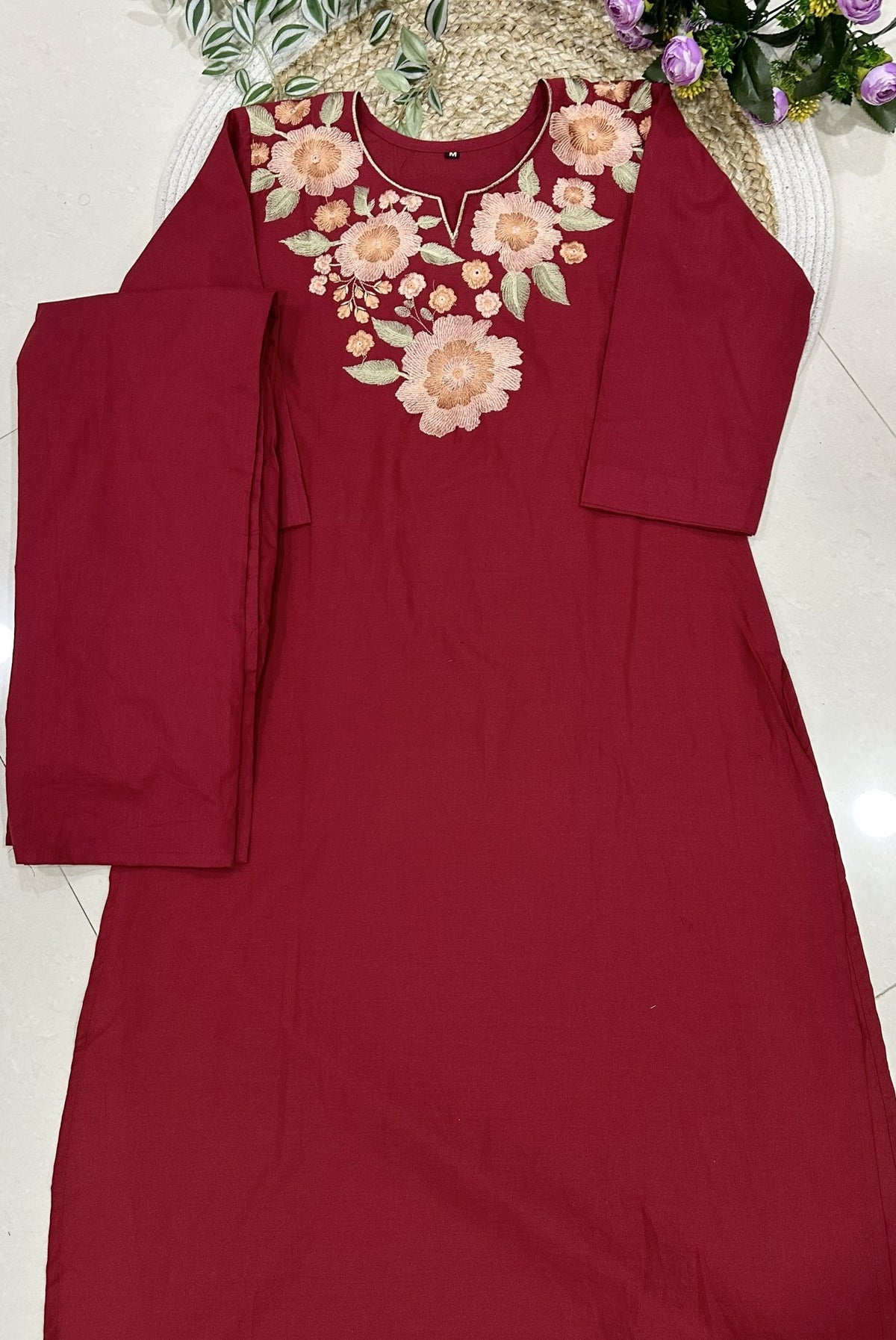 Embroidery Cotton Co-ord Set_KE-0211-19