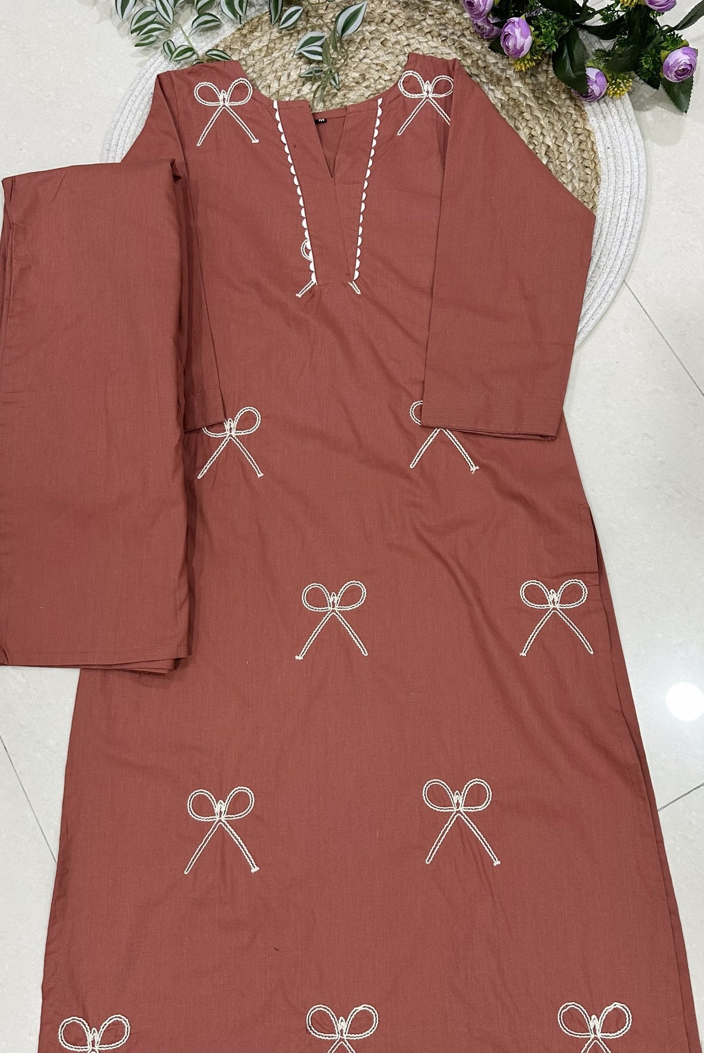 Embroidery Cotton Co-ord Set_KE-0211-22