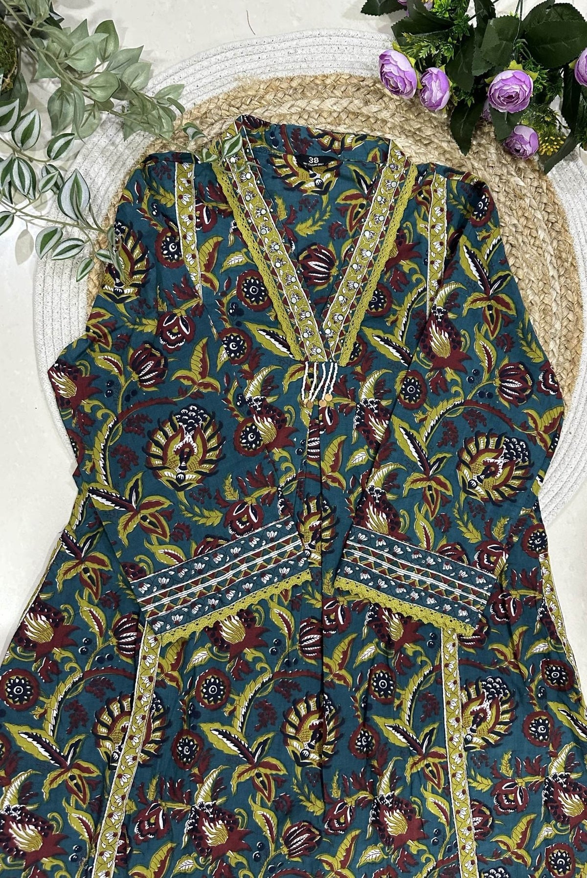 Printed Cotton A-Line Kurta Set_KE-0211-25