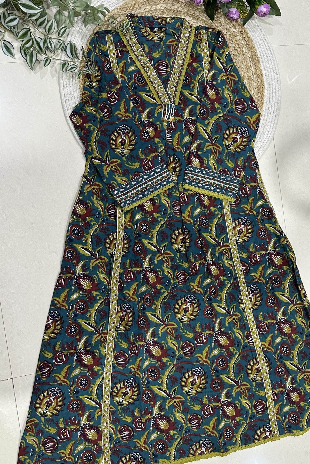 Printed Cotton A-Line Kurta Set_KE-0211-25