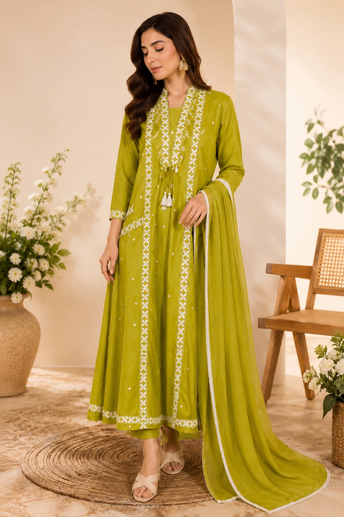 Premium Cotton Embroidery A-Line Kurta Set_KE-0211-26