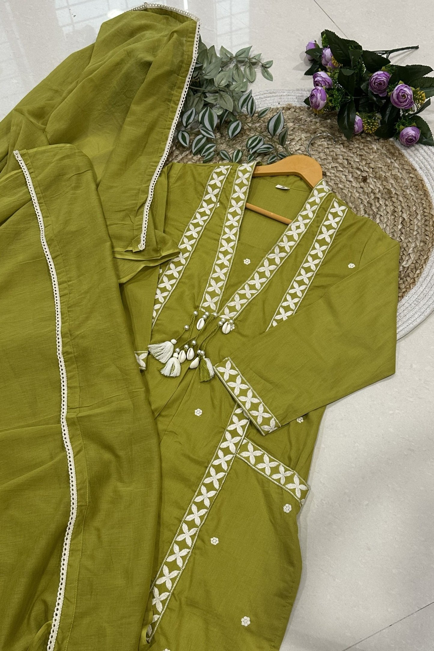 Premium Cotton Embroidery A-Line Kurta Set_KE-0211-26