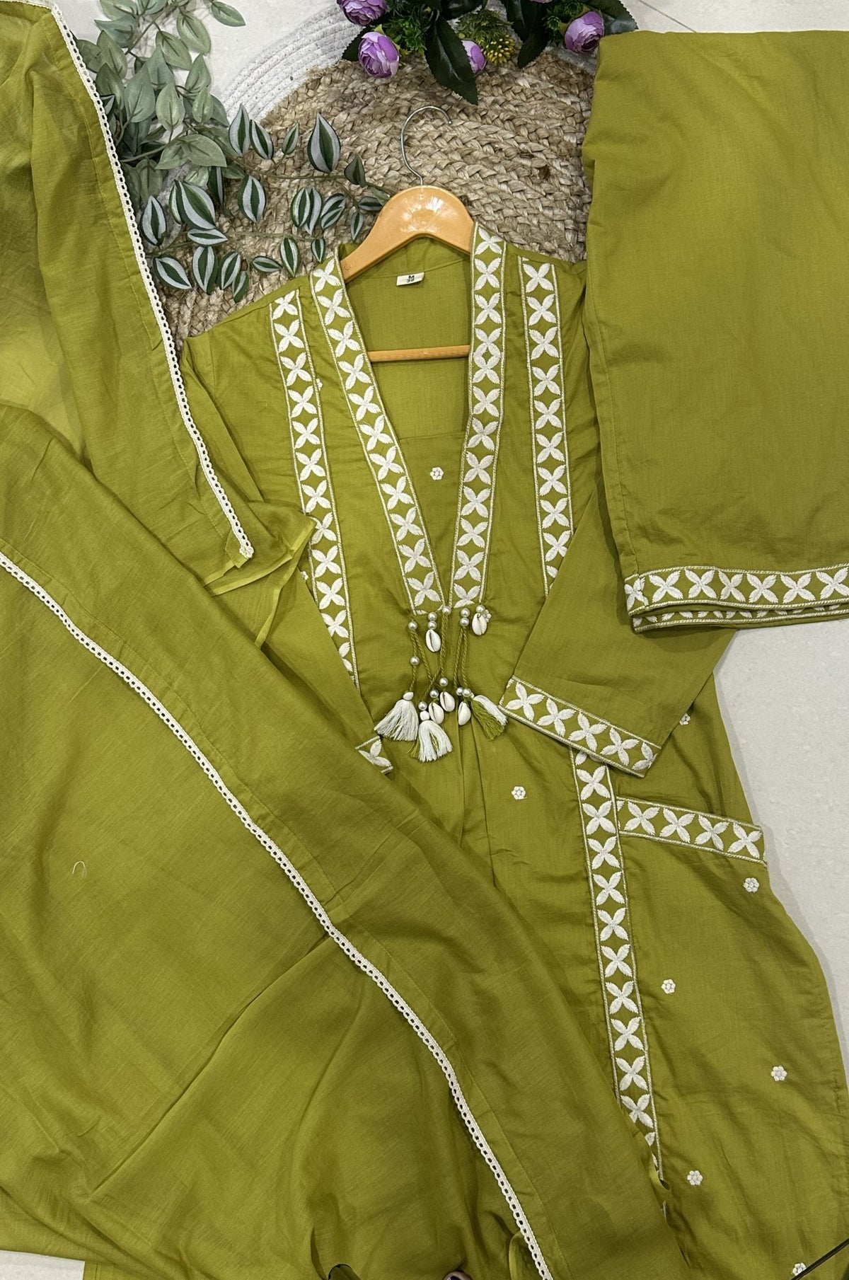 Premium Cotton Embroidery A-Line Kurta Set_KE-0211-26