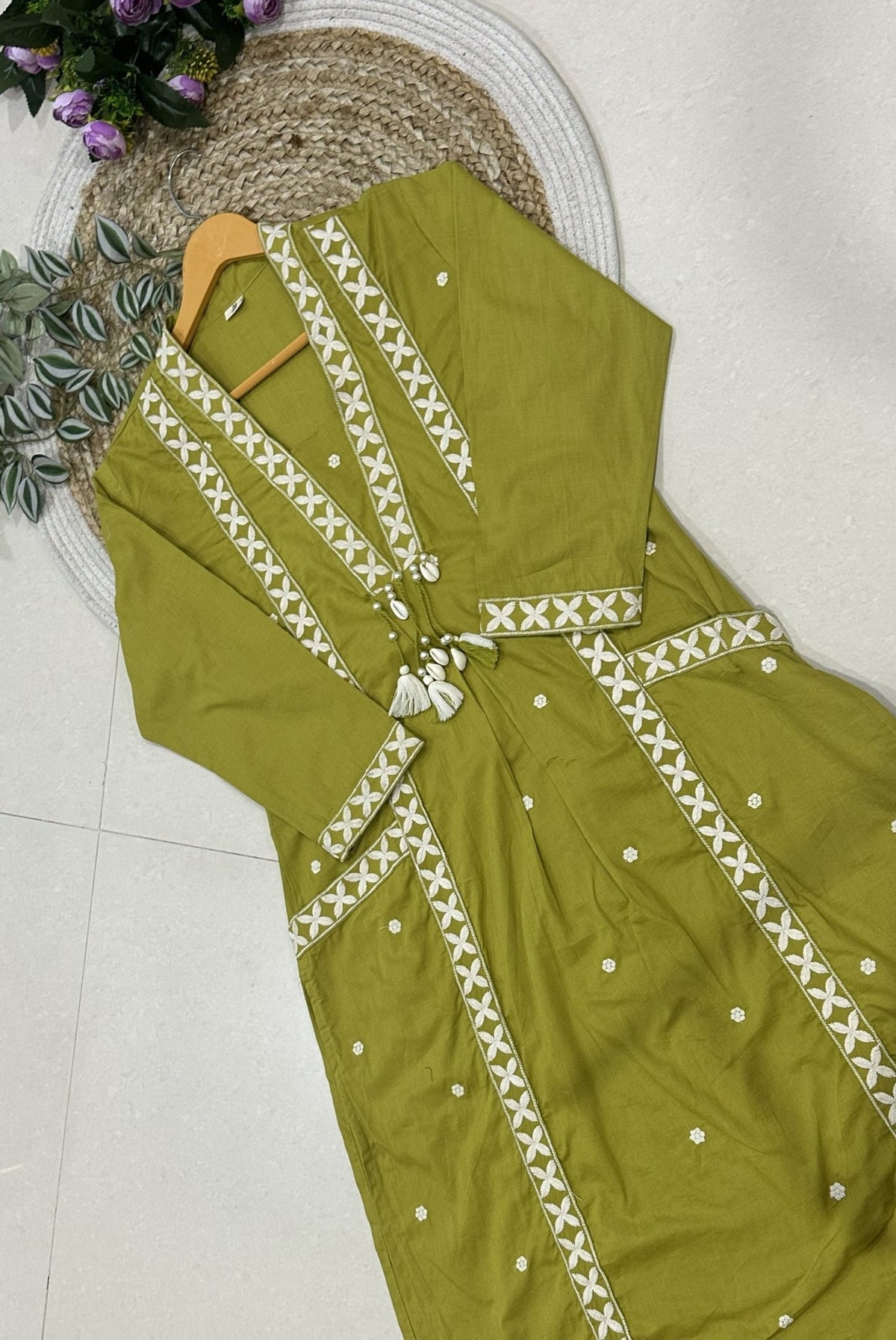 Premium Cotton Embroidery A-Line Kurta Set_KE-0211-26