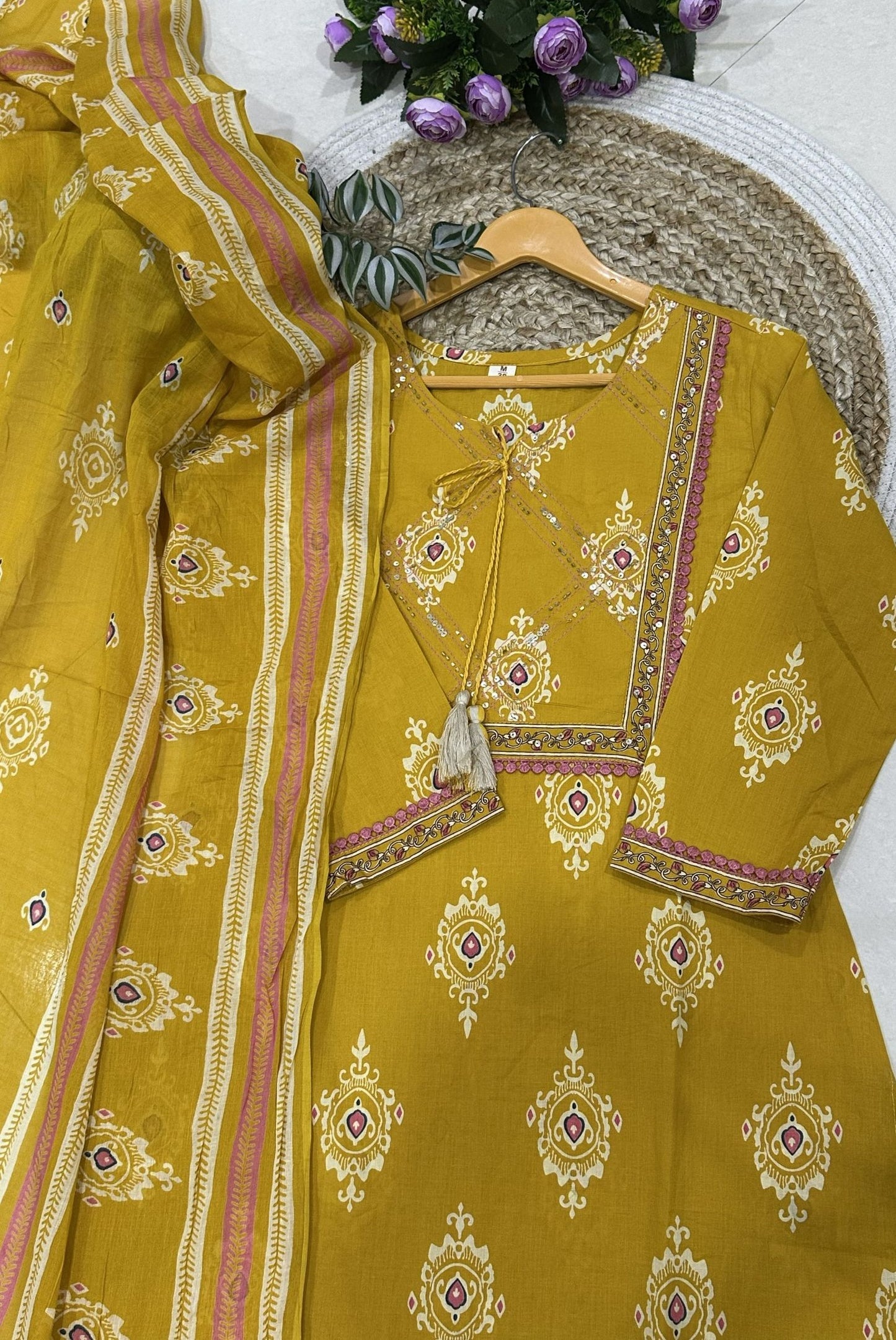 Printed Cotton Kurta Set_KE-0211-31
