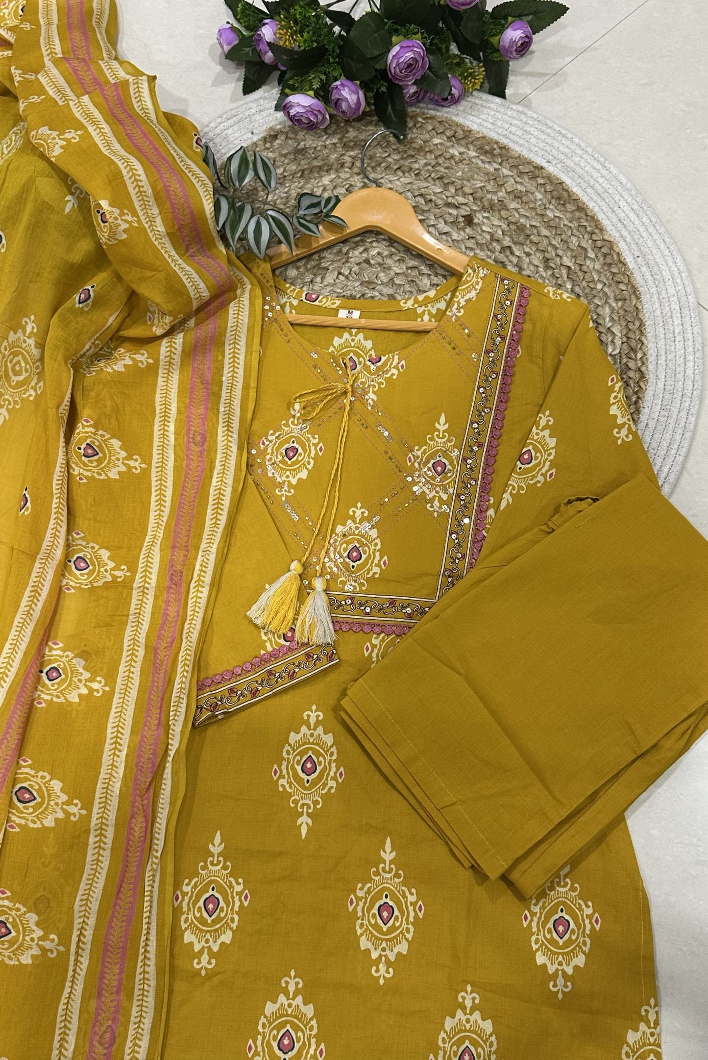 Printed Cotton Kurta Set_KE-0211-31
