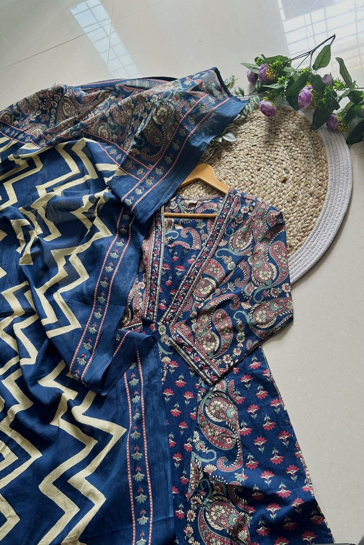 Printed Cotton Anarkali Kurta Set_KE-0211-35