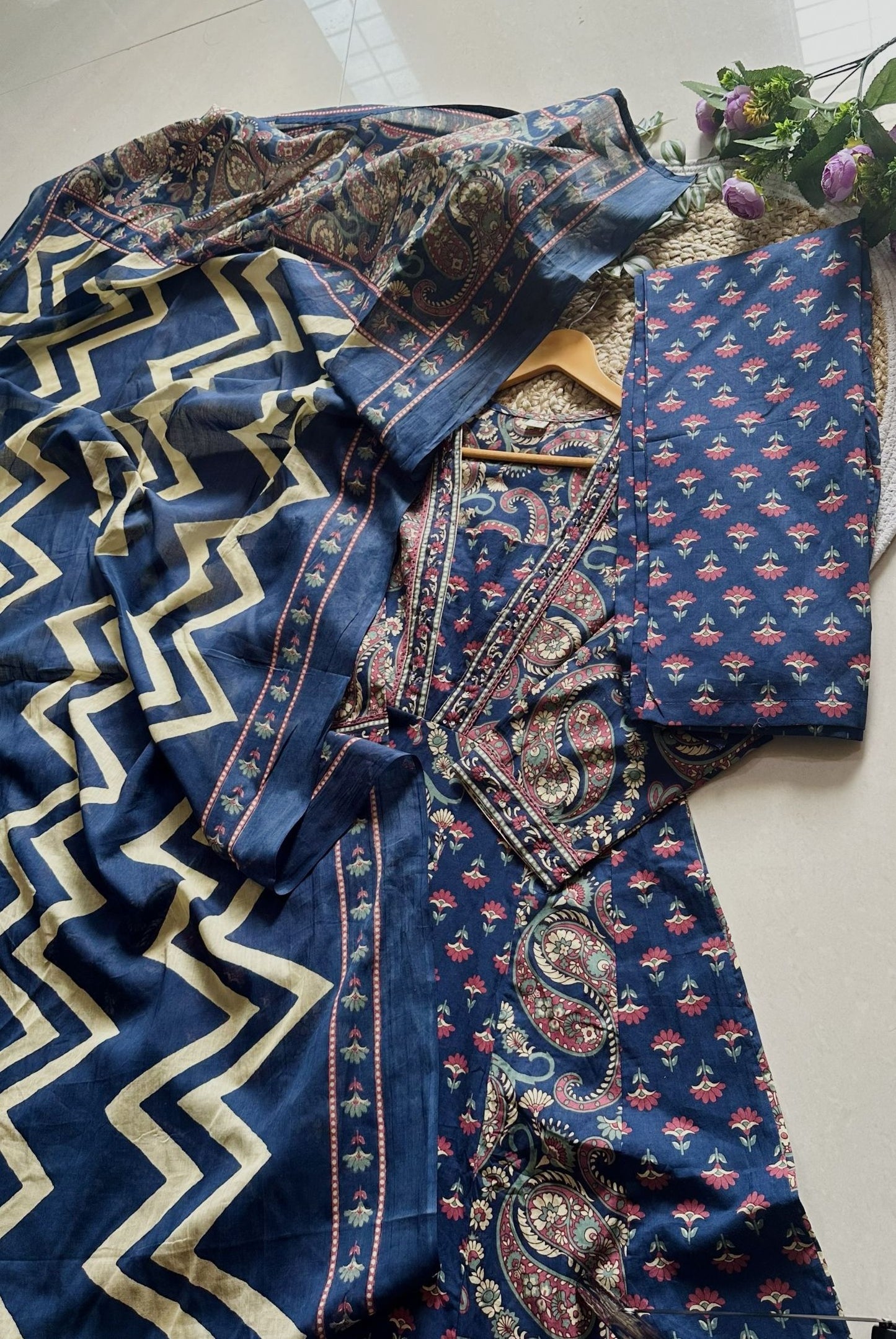 Printed Cotton Anarkali Kurta Set_KE-0211-35