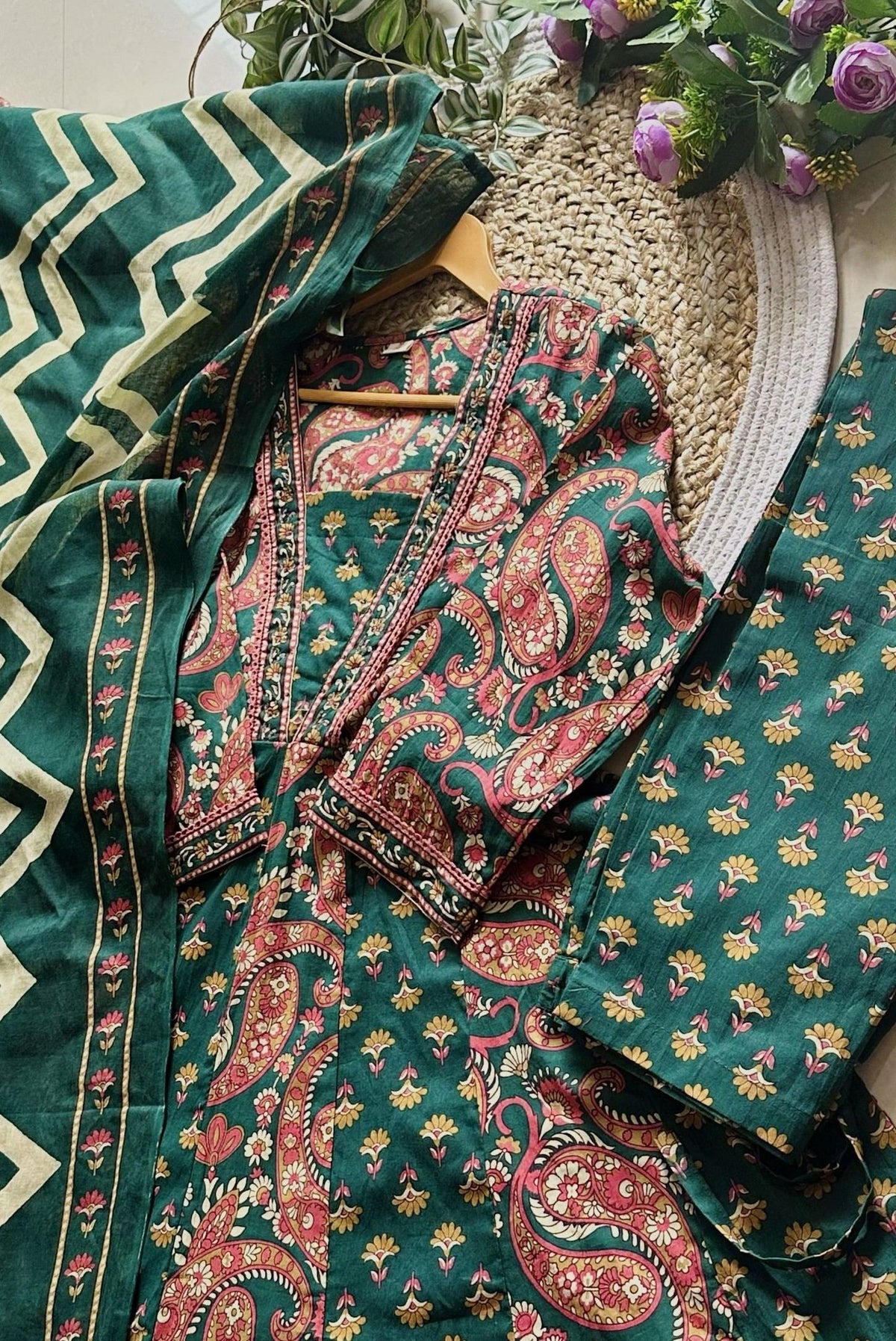 Printed Cotton Anarkali Kurta Set_KE-0211-36