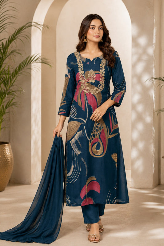 Premium Printed Kurta Set_KE-0211-37