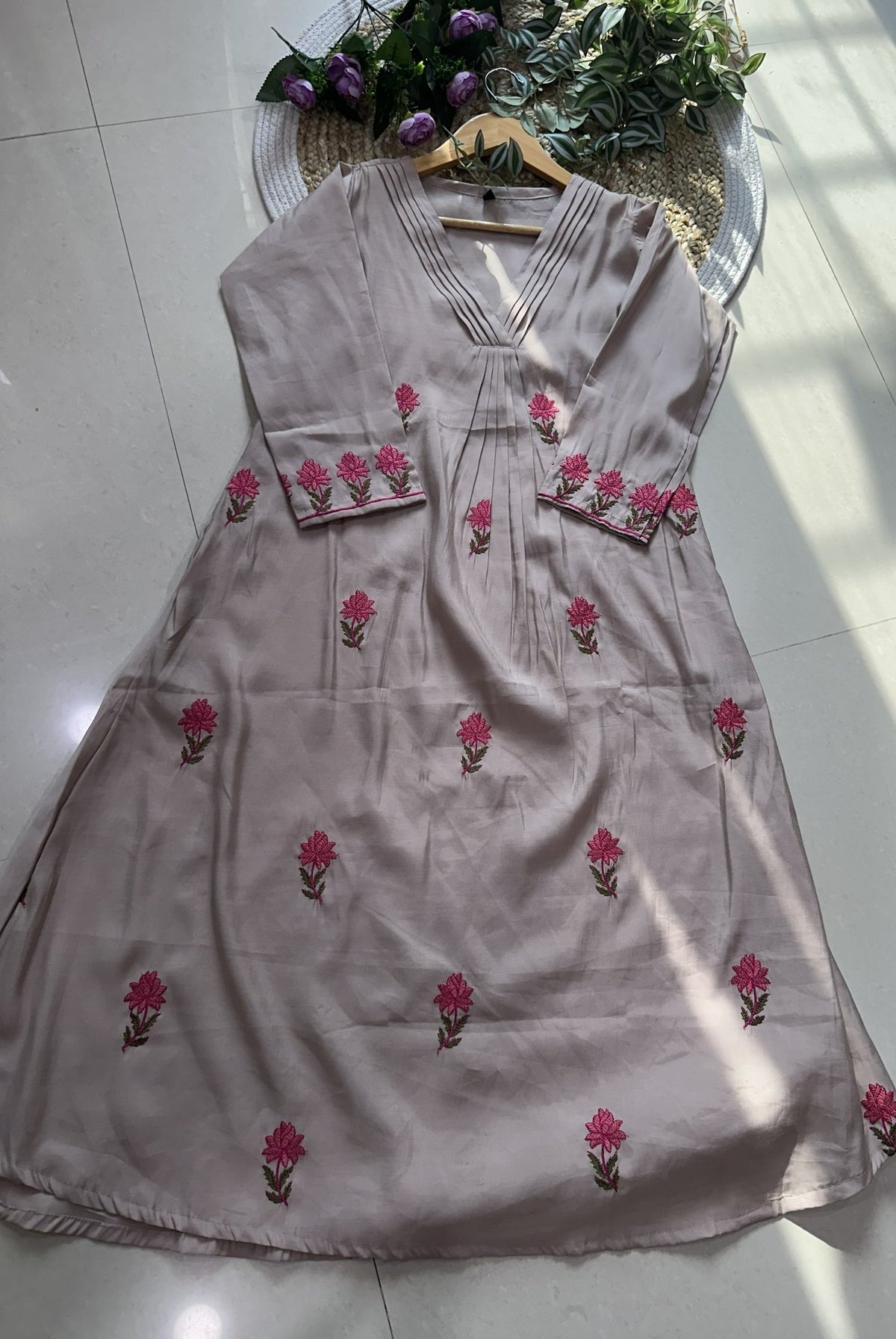 Premium Embroidery Cotton Kurta Set_KE-0211-45