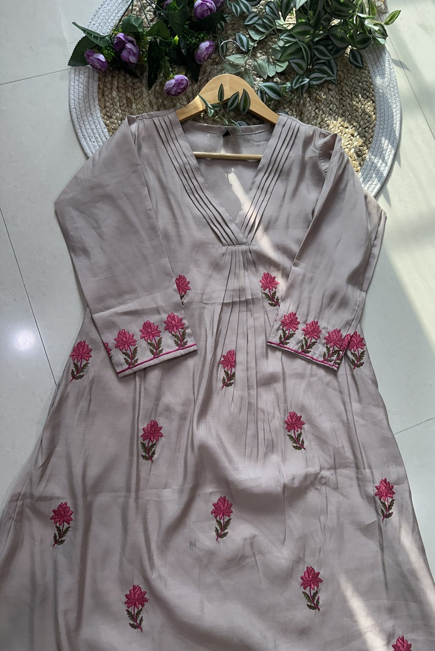 Premium Embroidery Cotton Kurta Set_KE-0211-45