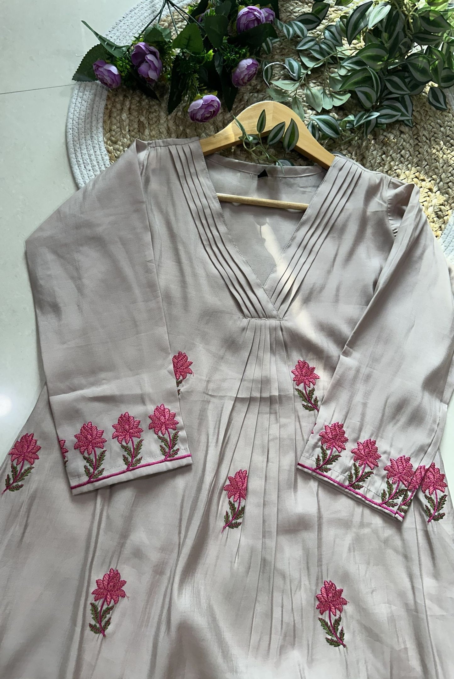 Premium Embroidery Cotton Kurta Set_KE-0211-45