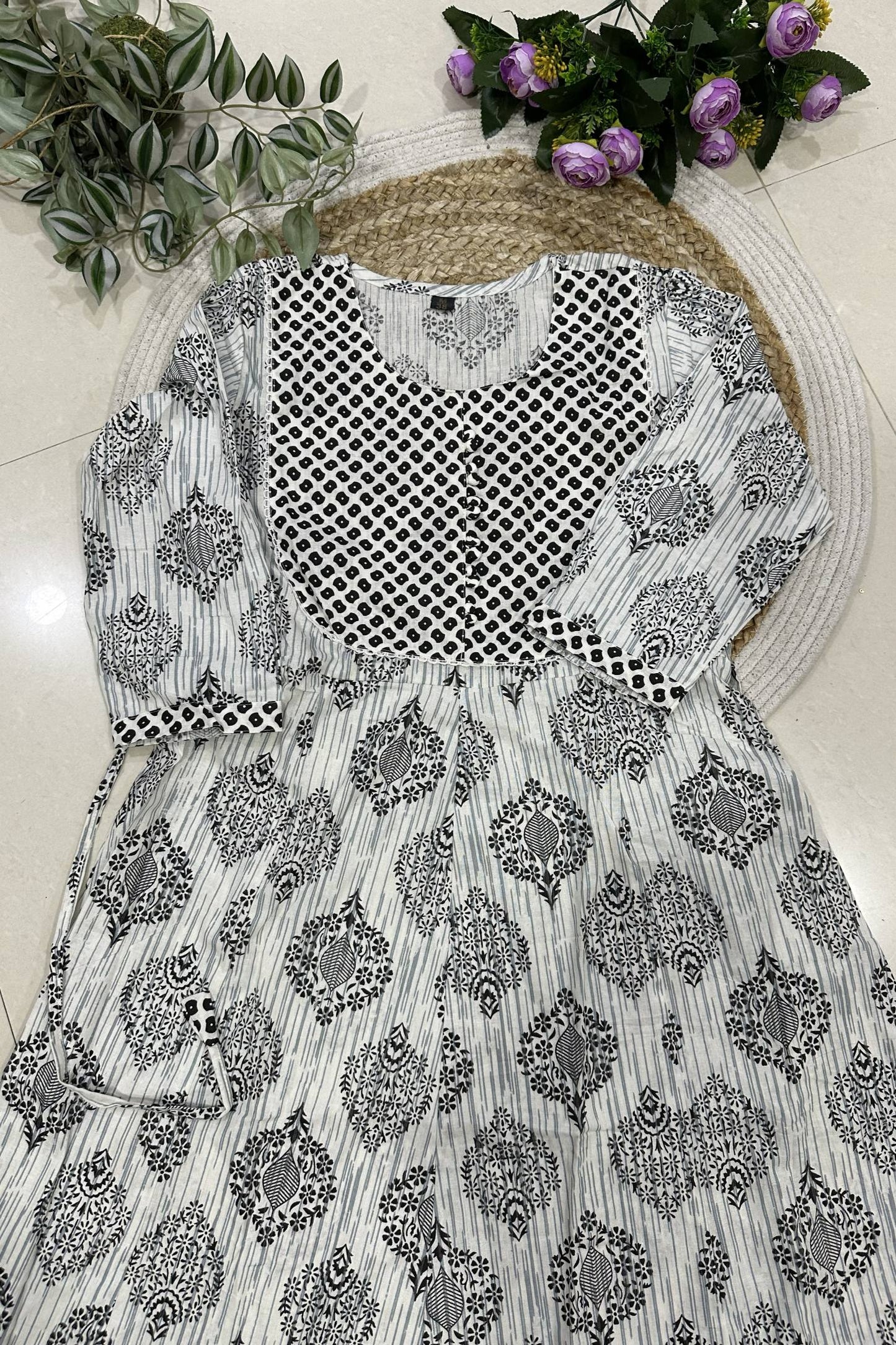 Printed Cotton Anarkali Kurta Set_KE-0211-48