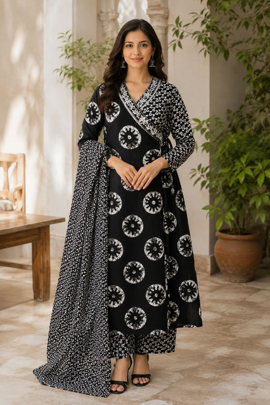 Printed Cotton Anarkali Kurta Set_KE-0211-49