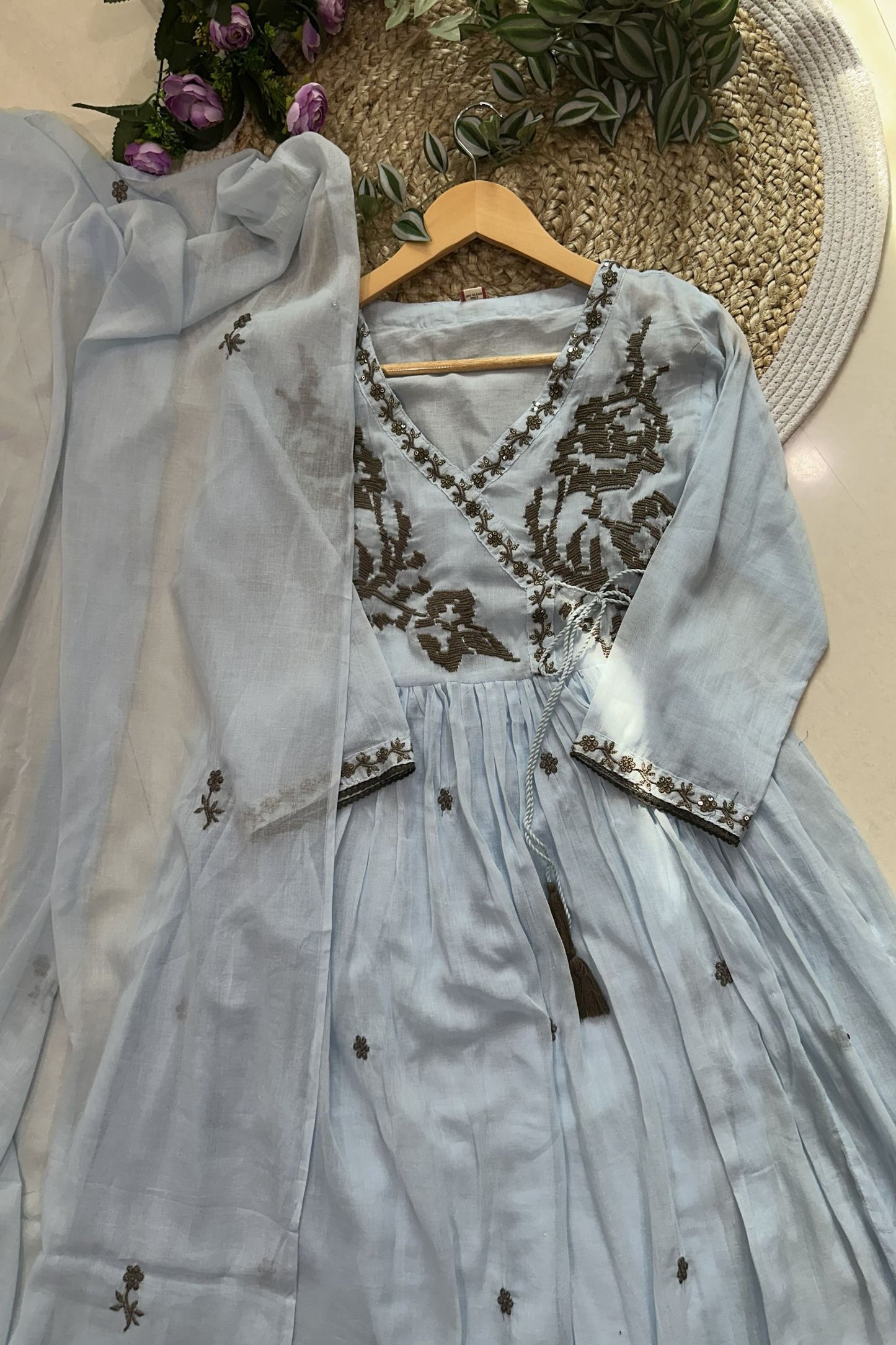 Premium Embroidery Cotton A-Line Kurta Set_KE-0211-51