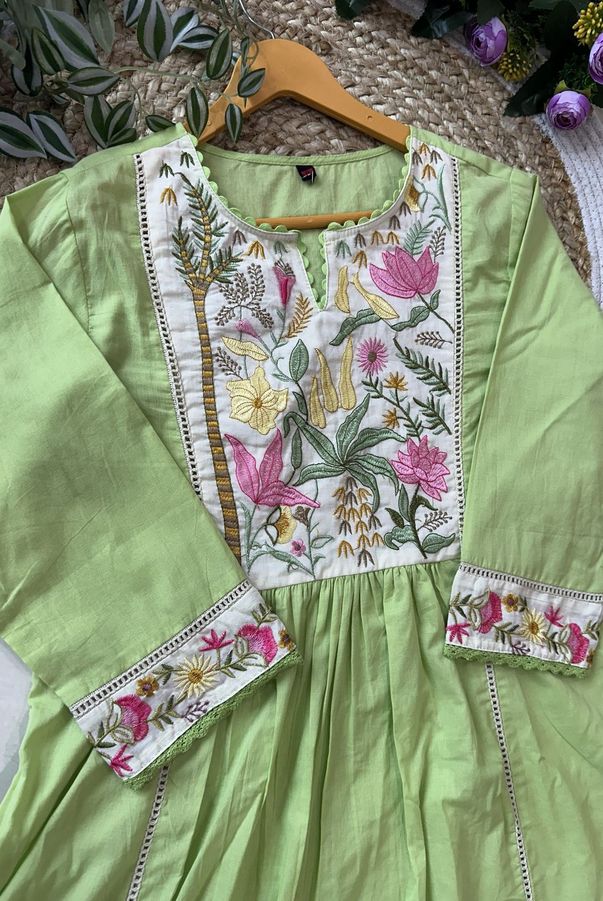 Premium Embroidery Cotton A-Line Kurta Set_KE-0211-52