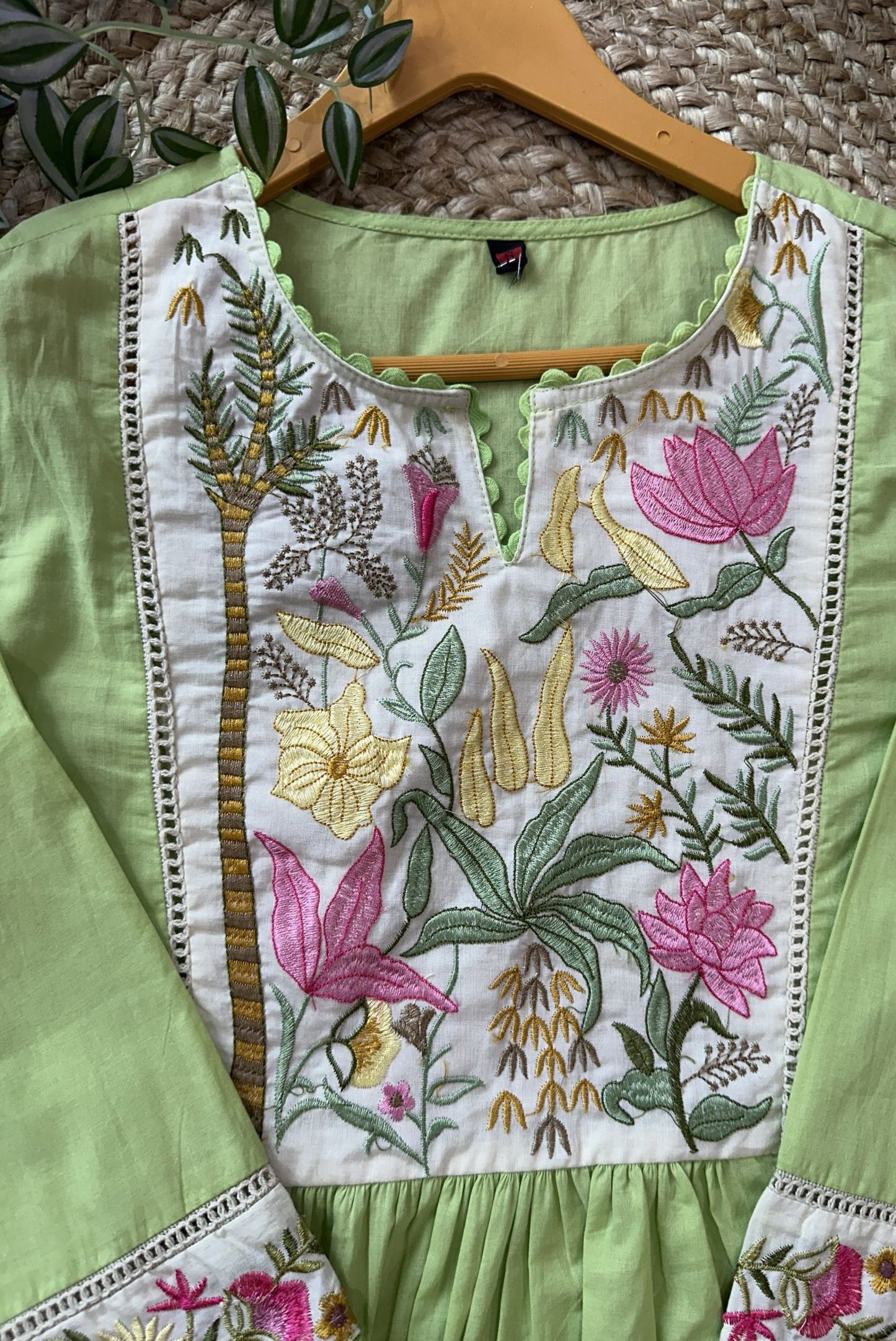 Premium Embroidery Cotton A-Line Kurta Set_KE-0211-52
