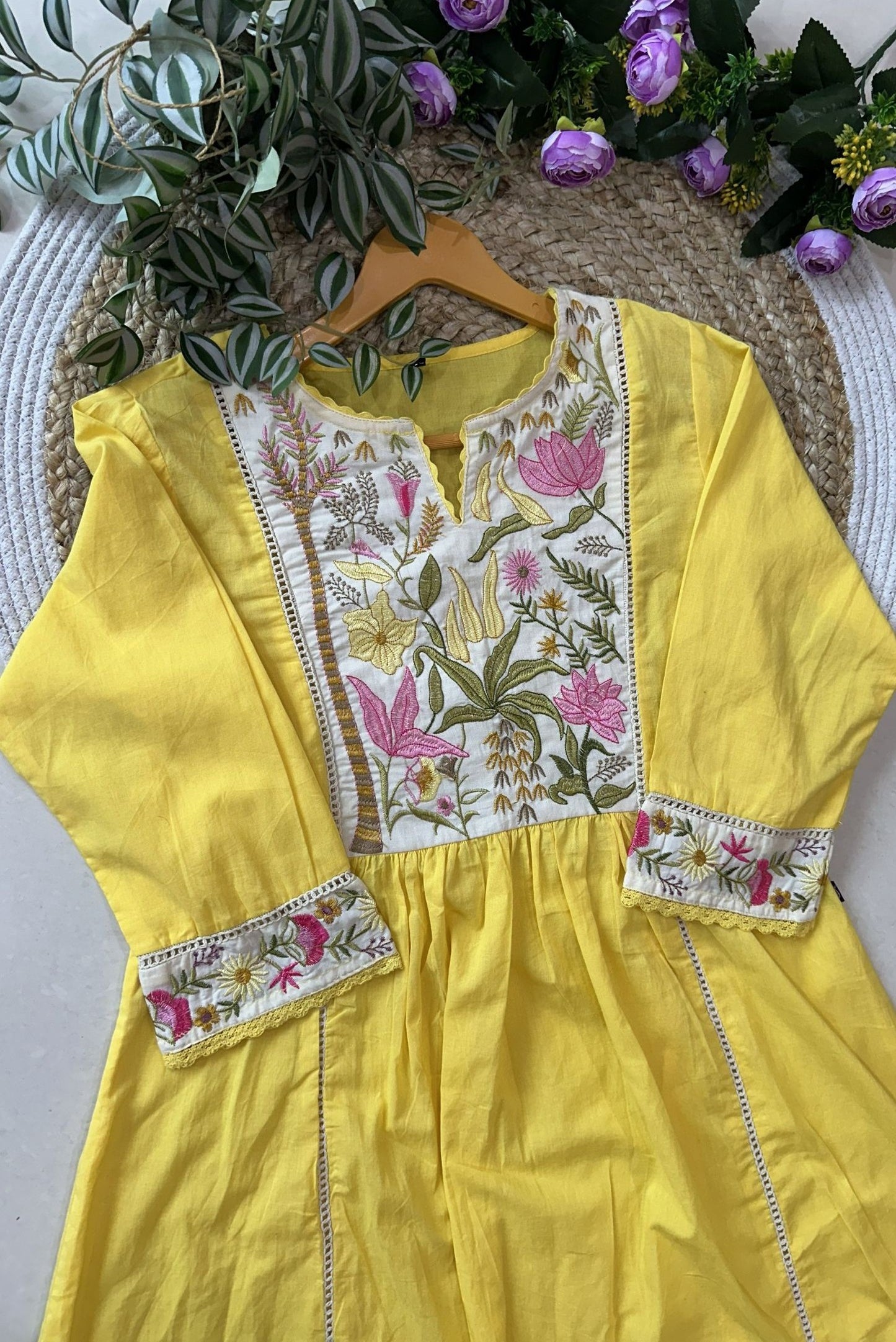 Premium Embroidery Cotton A-Line Kurta Set_KE-0211-53