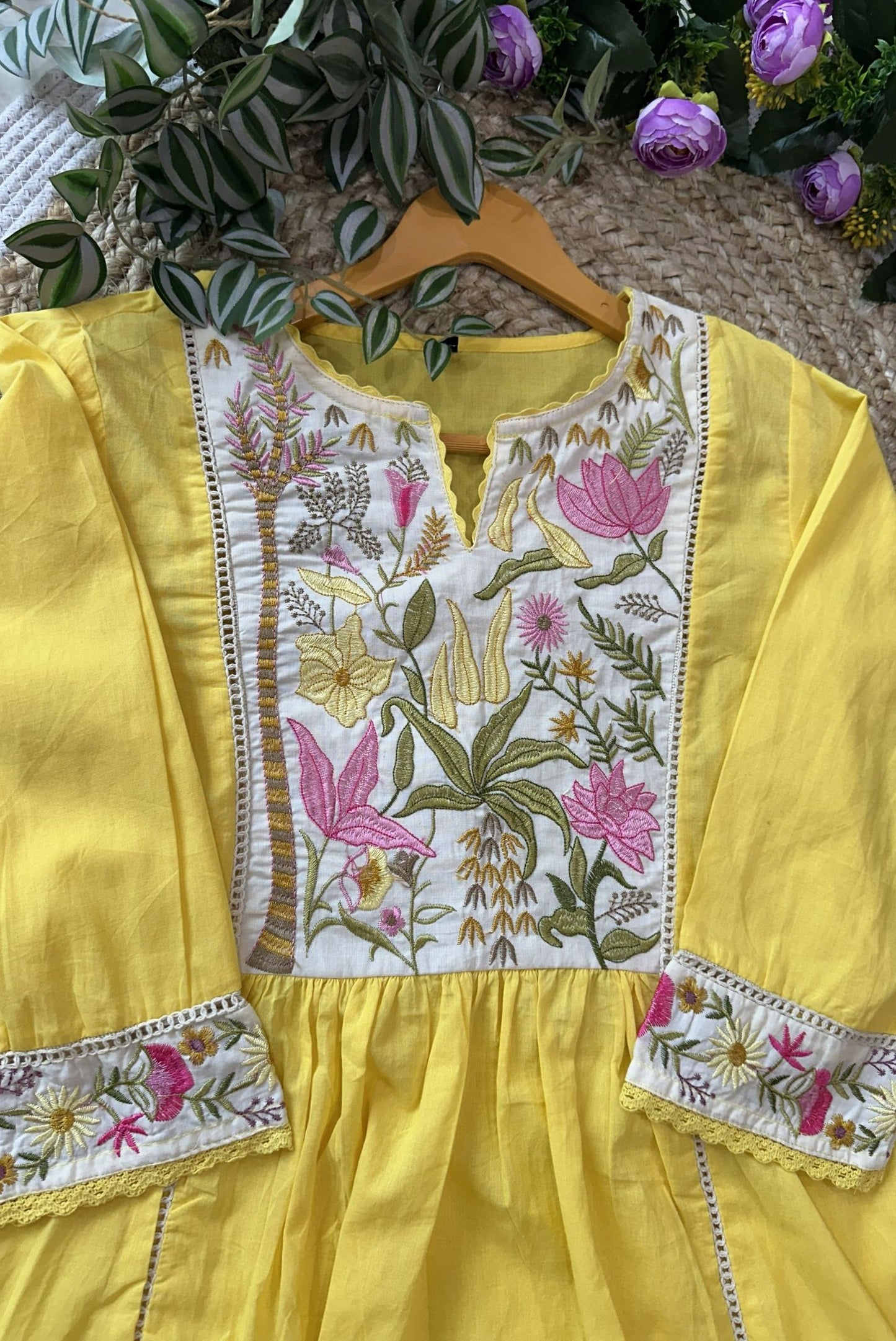 Premium Embroidery Cotton A-Line Kurta Set_KE-0211-53