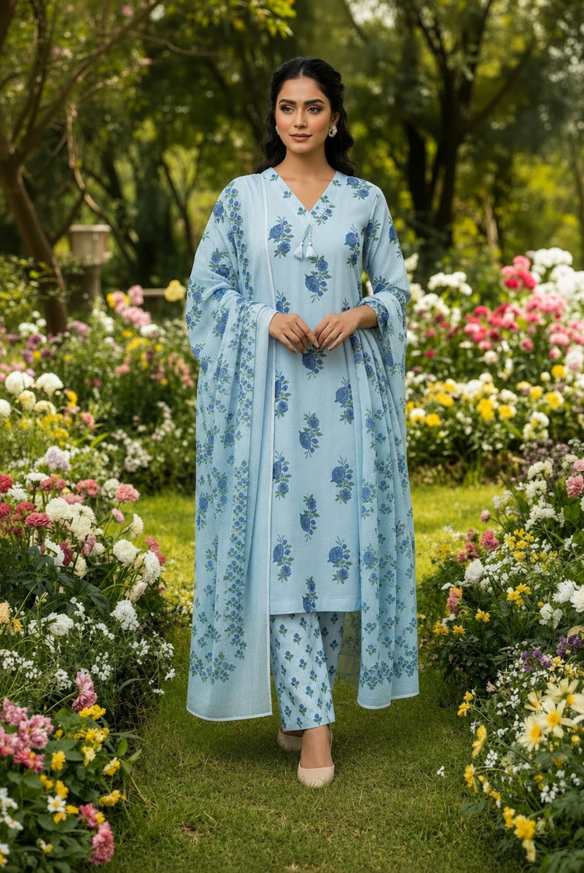 Printed Cotton Kurta Set_KE-0211-54