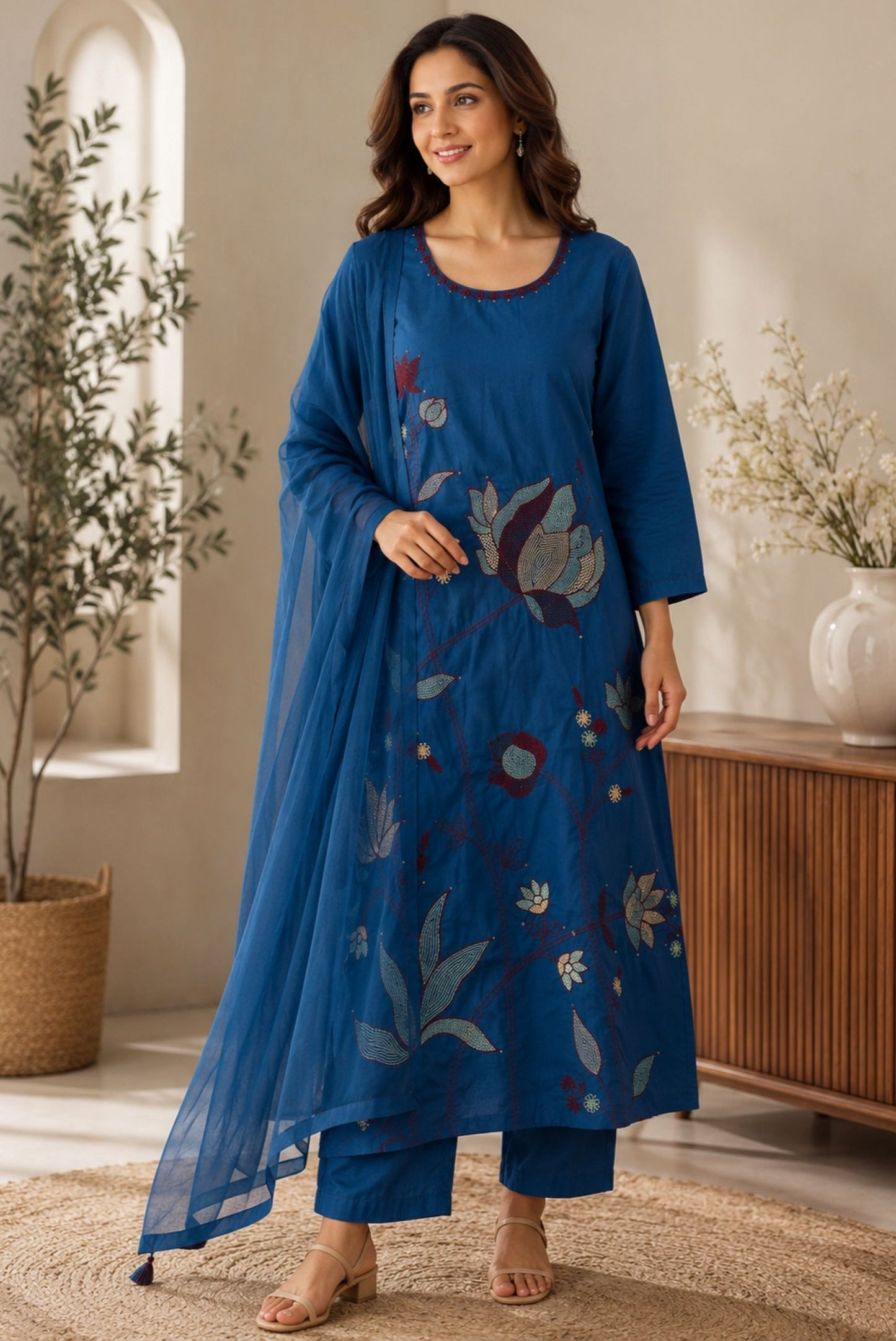 Premium Embroidery Cotton Kurta Set_KE-0211-56