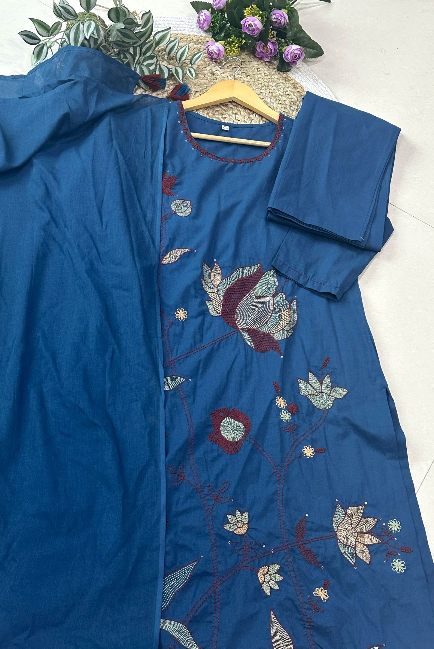 Premium Embroidery Cotton Kurta Set_KE-0211-56