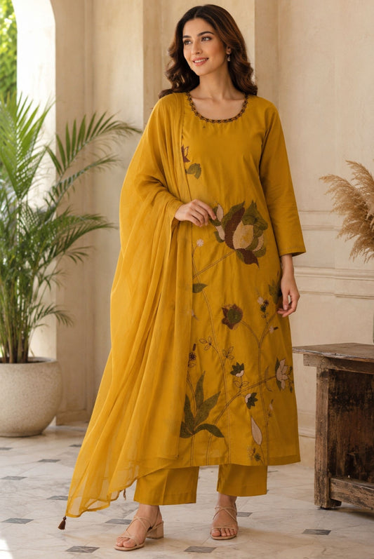 Premium Embroidery Cotton Kurta Set_KE-0211-57