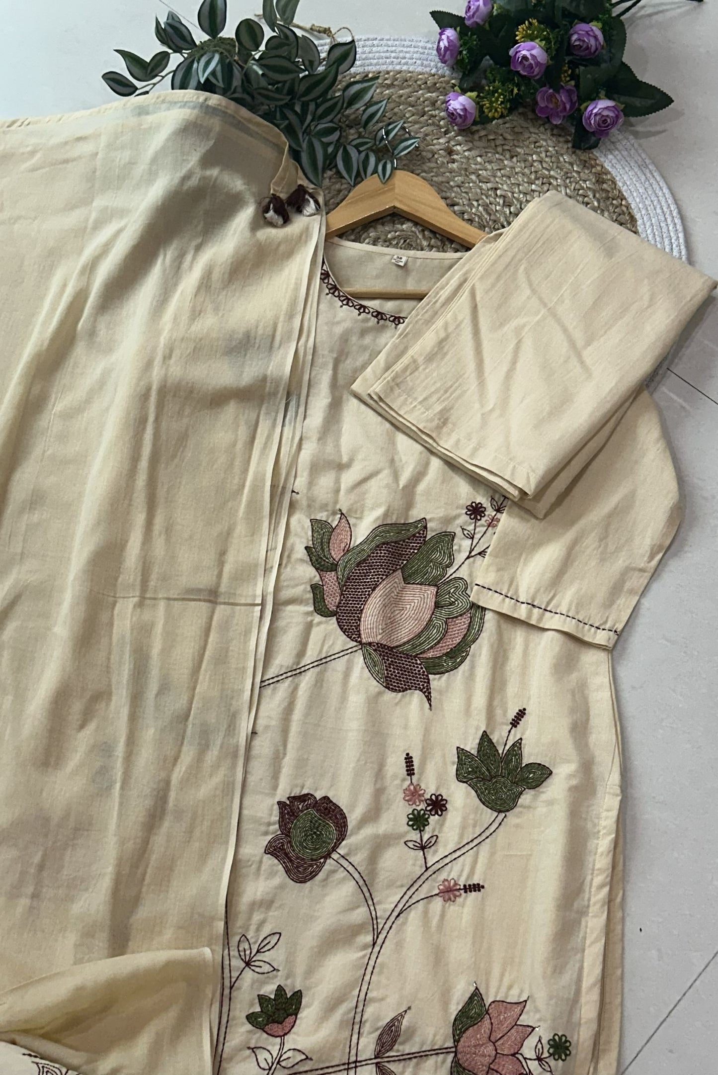 Embroidery Cotton Kurta Set_KE-0211-58
