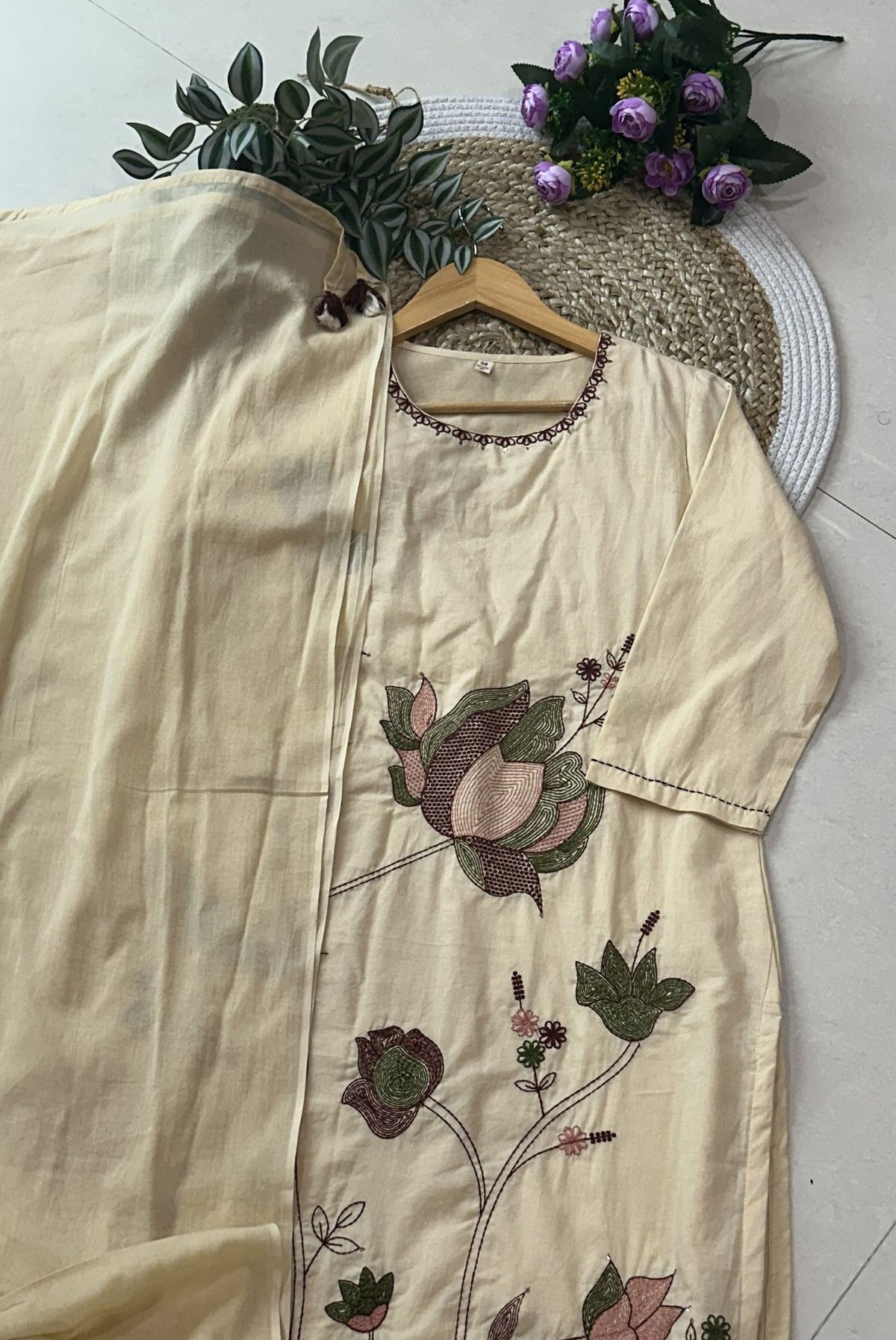 Embroidery Cotton Kurta Set_KE-0211-58
