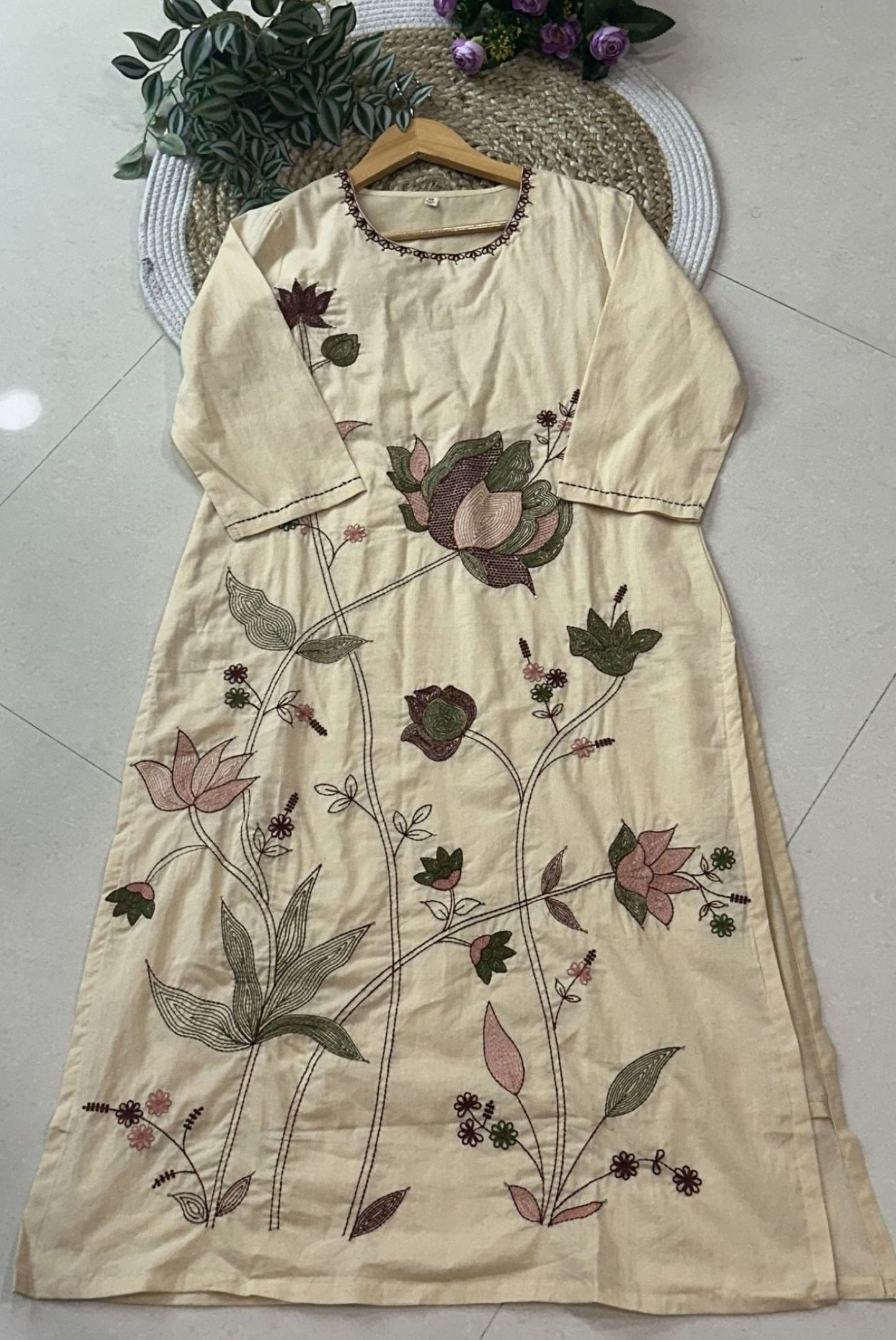 Embroidery Cotton Kurta Set_KE-0211-58